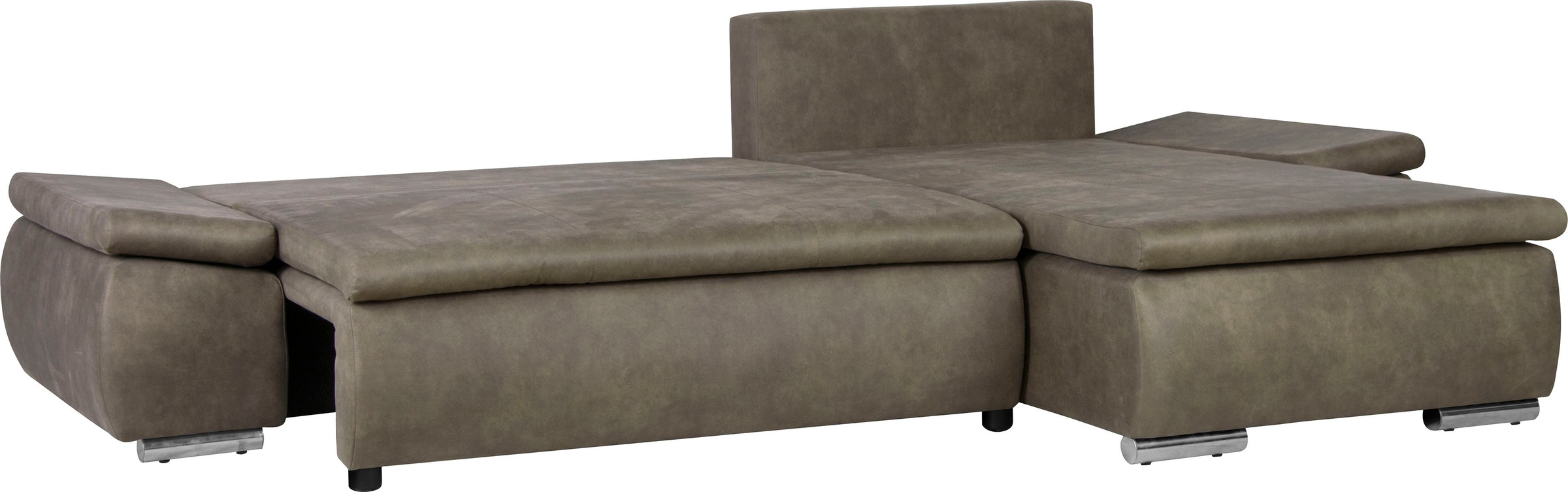 Home affaire Ecksofa »Acra L-Form«, mit Bettfunktion und Bettkasten, in Mattenoptik