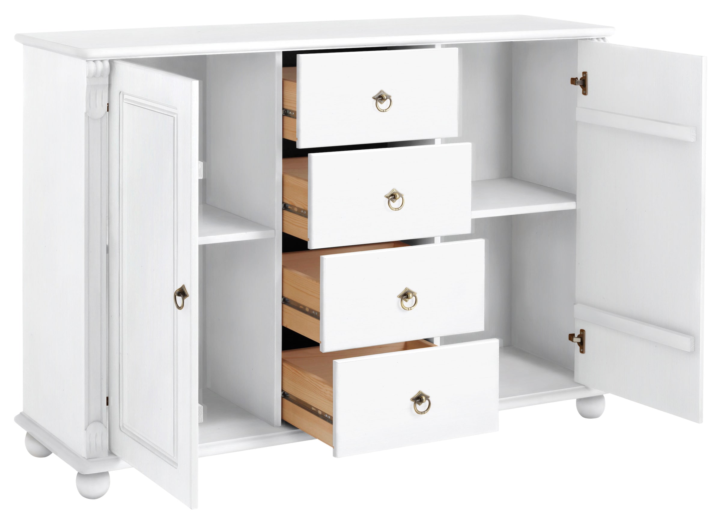 Home affaire Kombikommode »Tessin; Buffetunterschrank, klassischer Landhausstil«, aus massiver, FSC®-zertifizierter Kiefer, 128cm breit
