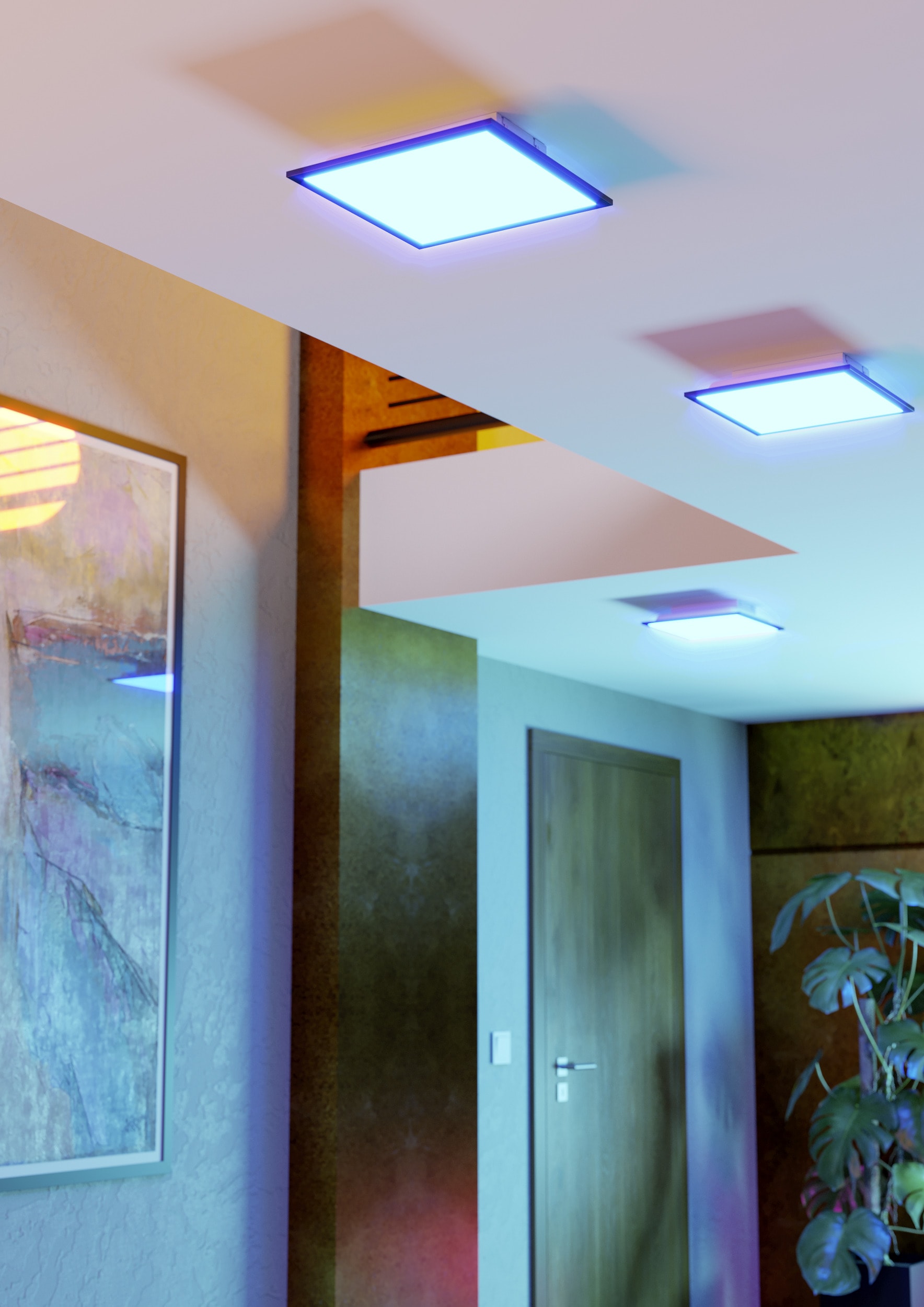 EGLO LED Deckenleuchte »MORADILLO-Z Deckenlampe - Stahl - LED - 14W - IP20« LED-Modul 1 Stk. Kaltweiß | Neutralweiß | RGB | Warmweiß Wohzimmerlampe, Esszimmerlampe, Schlafzimmer, L29,5 x B29,5 x H6,1 cm