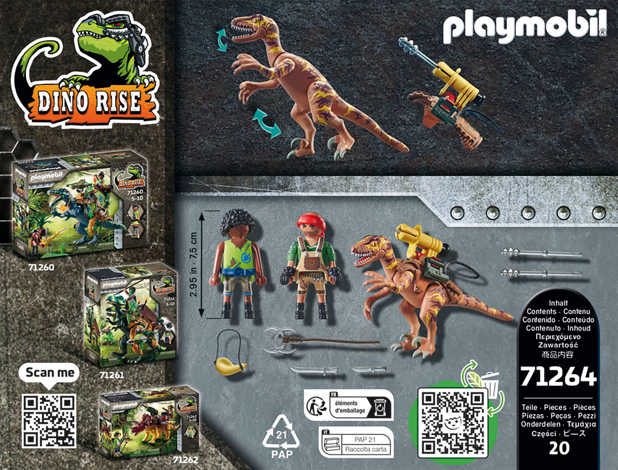 Playmobil® Konstruktions-Spielset »Deinonychus (71264), Dino Rise«, (20 St.), Made in Europe