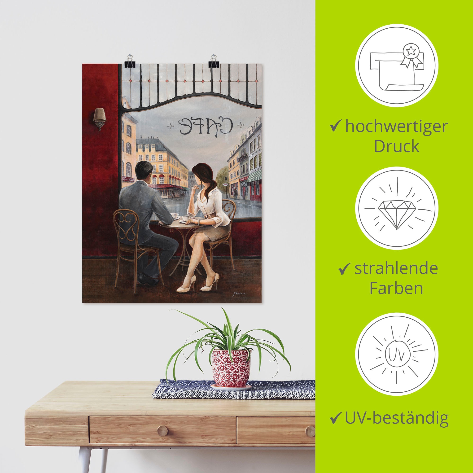 Artland Wandbild »Café« Restaurant & Cafés 1 Stk. tlg. als Alubild, Leinwandbild, Poster in verschied. Größen