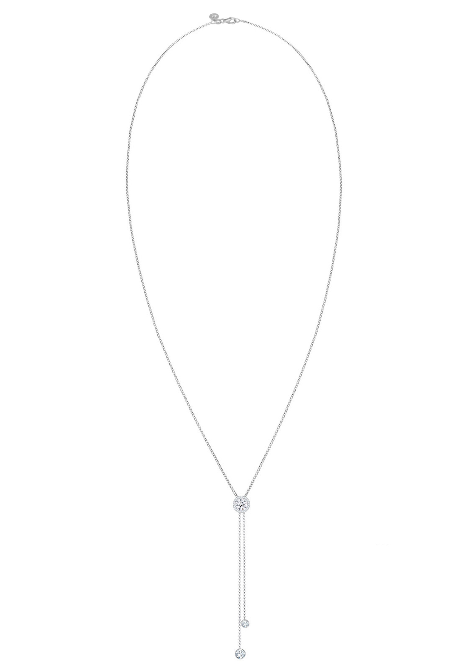 Elli Premium Y-Kette »Halskette Y-Halskette Glas Kristalle Weiß 925 Sterling Silber«