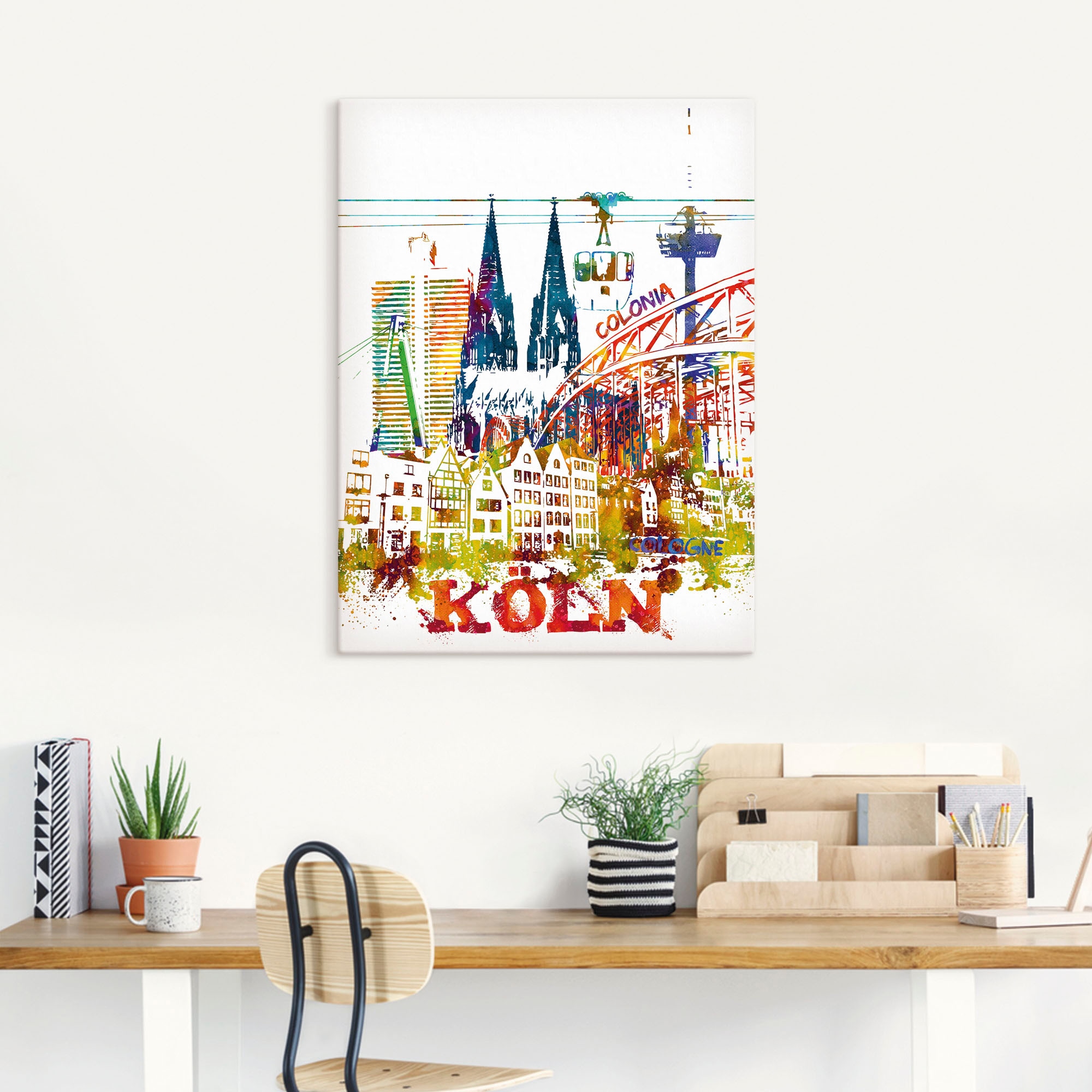 Artland Leinwandbild »Köln Dom Grafik«, Köln, (1 St.), auf Keilrahmen gespannt