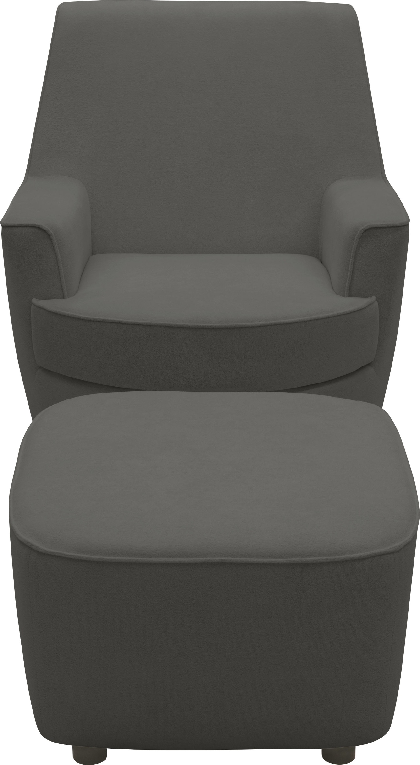 INOSIGN Drehsessel »HETTY, Drehsessel mit Wippfunktion und Hocker; Lesesessel, Armsessel«, (Set, 2 St.), mit Dreh/Wippfunktion, mit Federkern, in Cord und Microfaser