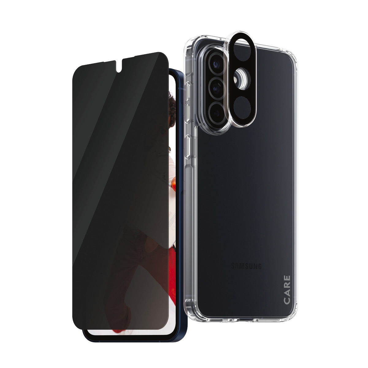CARE by PanzerGlass Displayschutzglas »3-in-1 Protection Urban Combat Case + Screen Protection + Hoops«, für Samsung Galaxy A56, Displayschutzfolie, Schutzfolie, Bildschirmschutz, kratz- & stoßfest