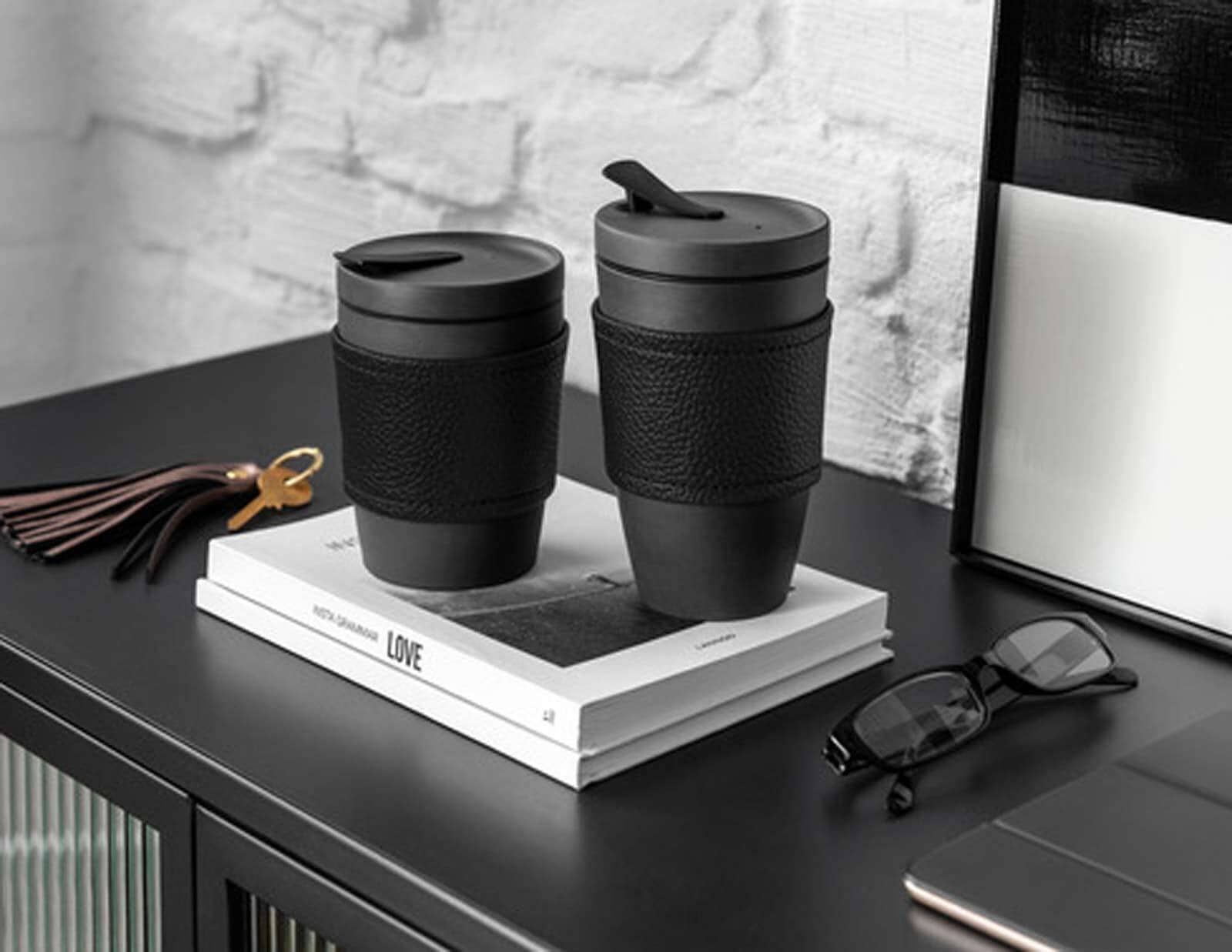 Villeroy & Boch Isolierflasche »Kaffeebecher Coffee To Go 350 ml schwarz« Spülmaschinengeeignet, Mikrowellenfest