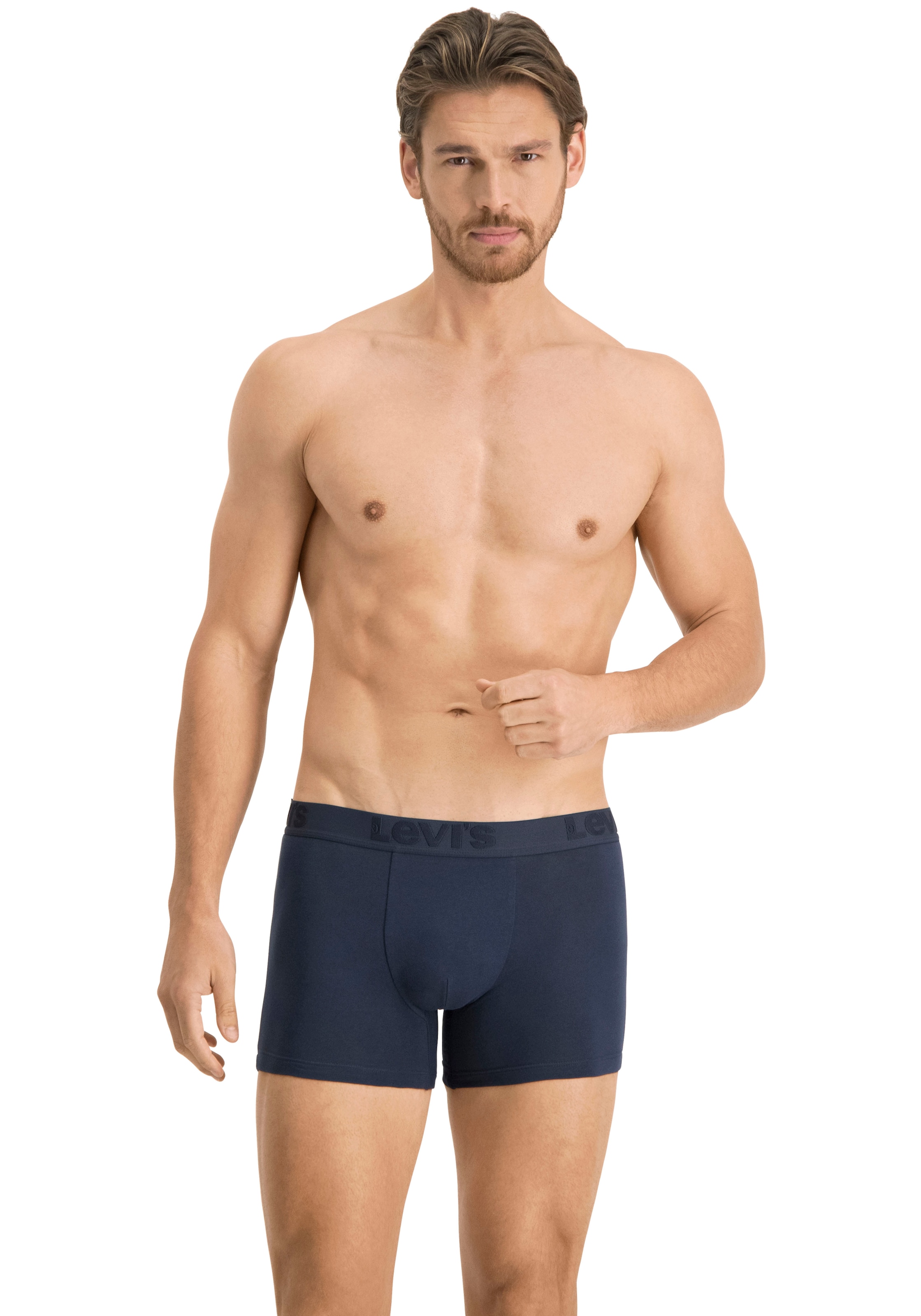 Levi's® Boxershorts »LEVIS MEN PREMIUM BOXER BRIEF 3P«, (3er Pack), mit breitem Logobund