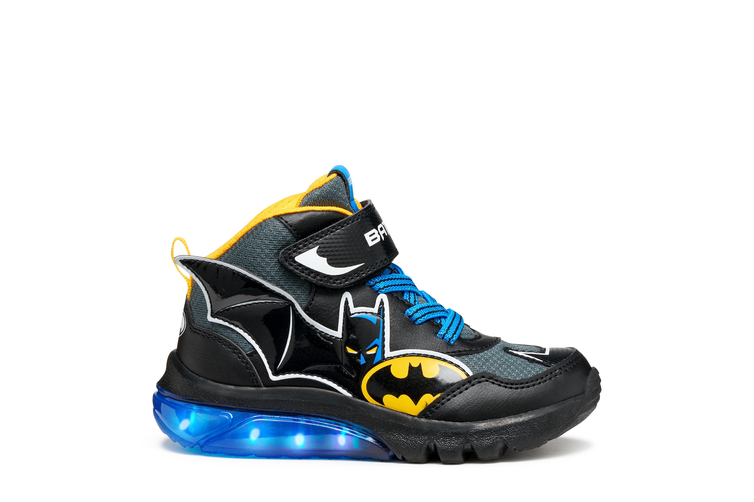 Geox Sneaker »J CIBERDRON BOY Batman Blinkschuh«  Schnürboots, Blinkschuh mit cooler Blinkfunktion