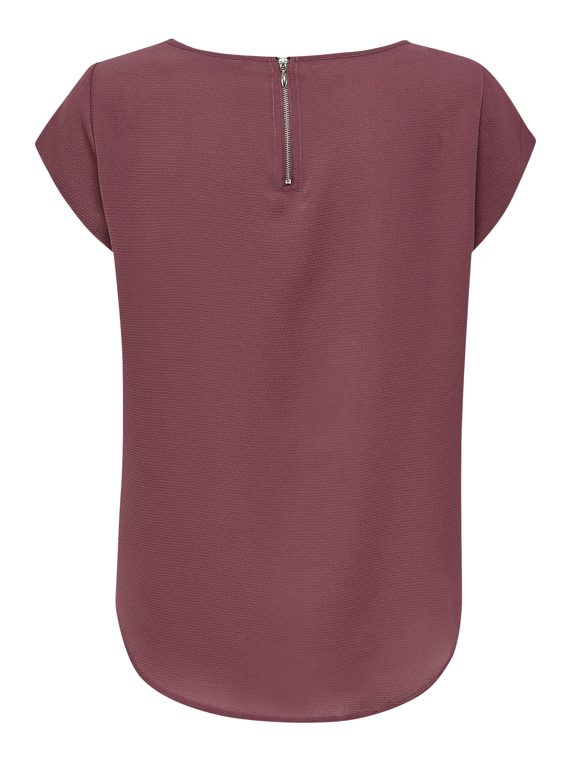 ONLY Kurzarmbluse »ONLVIC – feminines Blusenshirt in lockerer Form«, regular fit, Web, Kunstfaser, Rundhals, unifarben