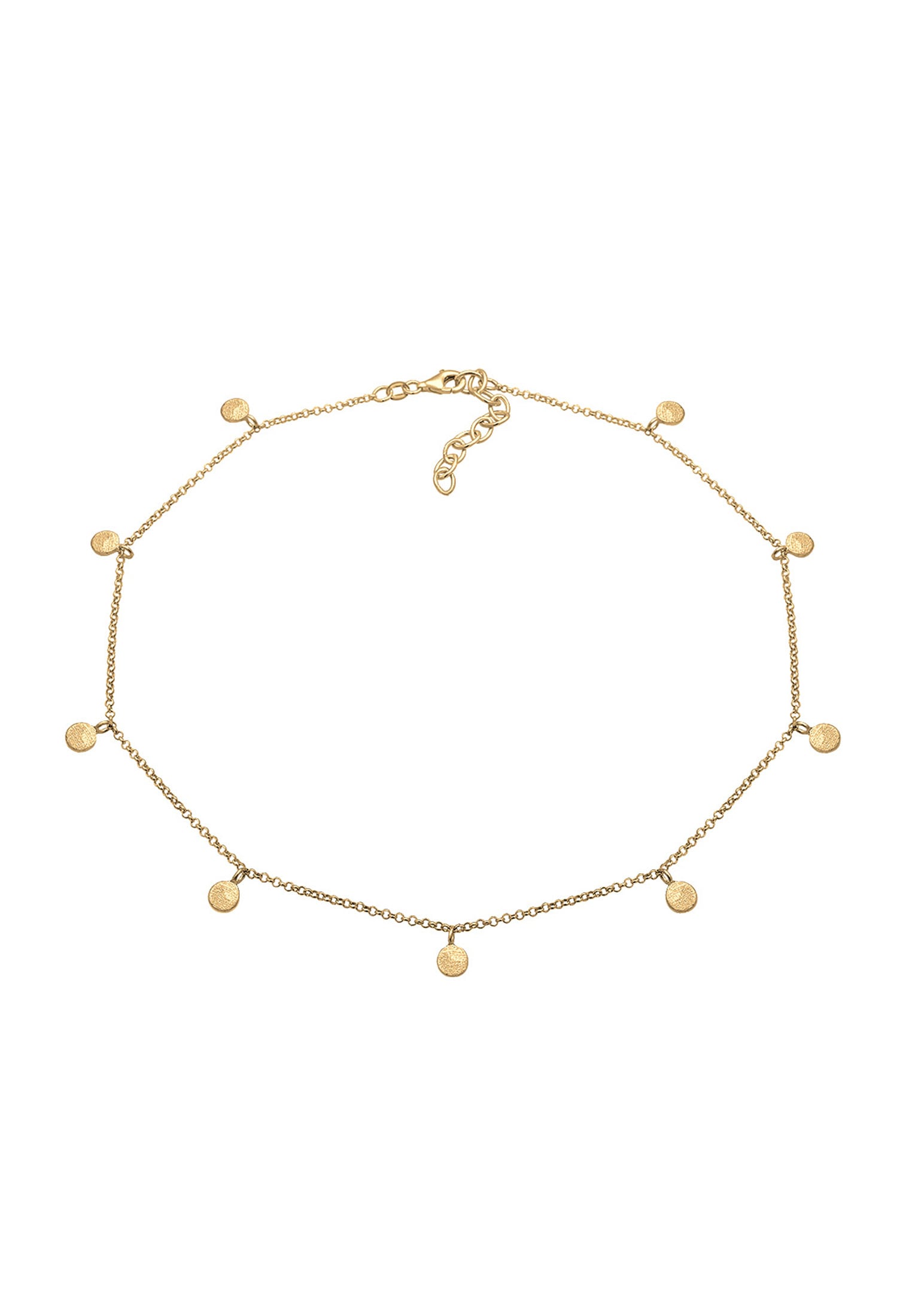 Elli Choker »Halskette Choker Plättchen Coins Matt 925 Silber«