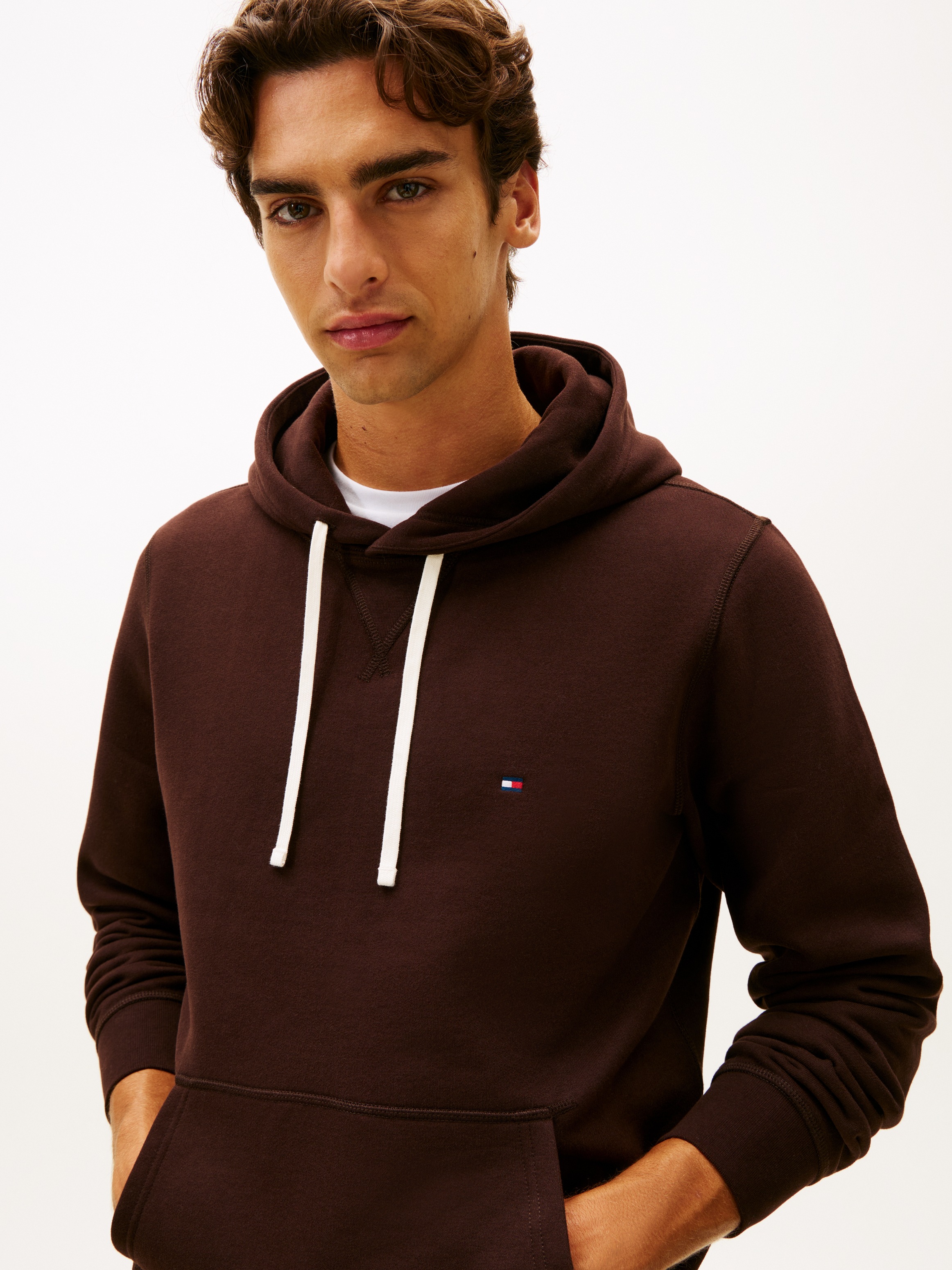 Tommy Hilfiger Hoodie »ESS SEASONAL FLEECE HOODY mit Kapuze und Kängurutasche«, unifarben, casual, regular fit, Baumwollmix, Kapuze

