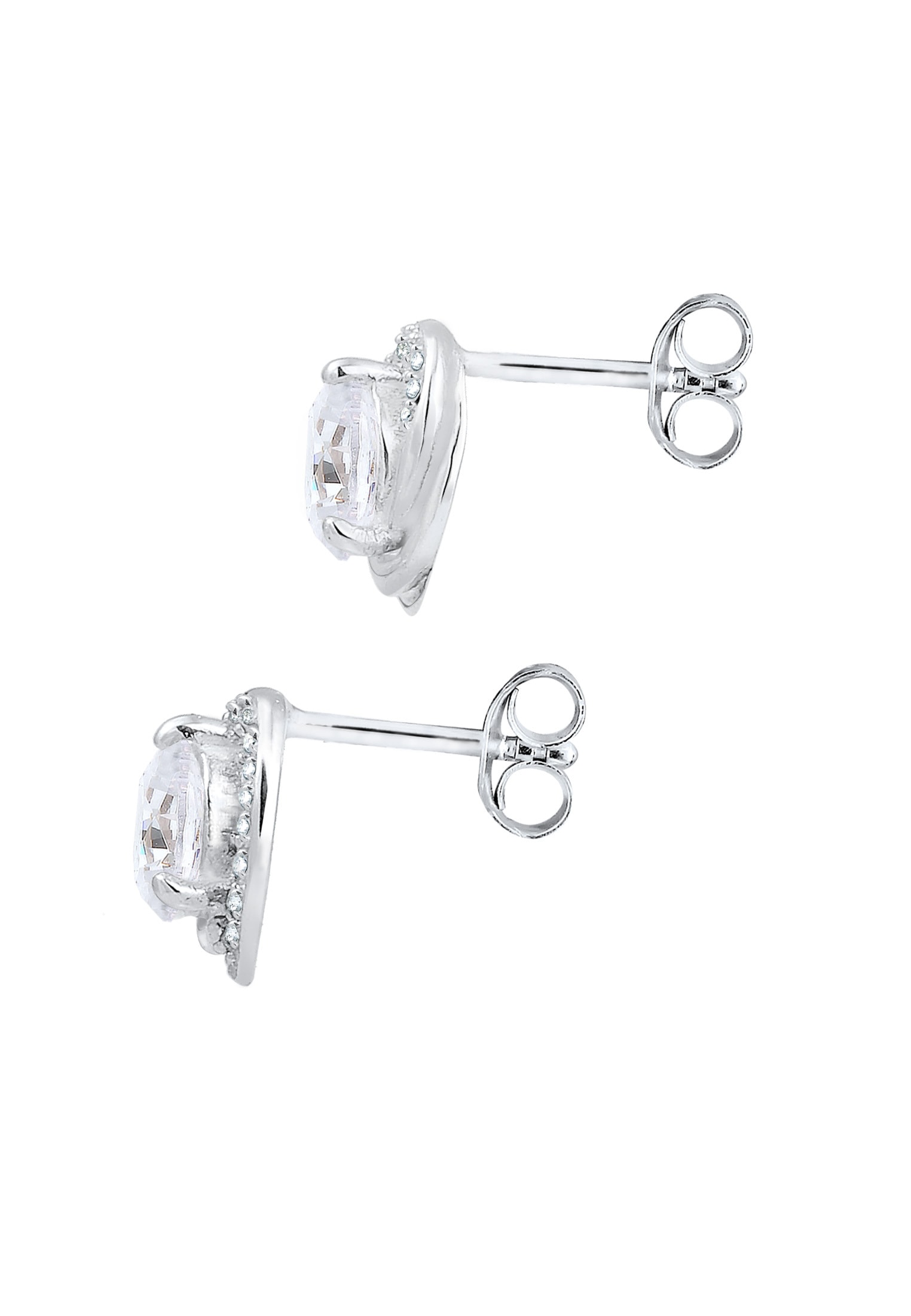 Elli Paar Ohrstecker »Ohrringe Ohrstecker Glas Kristalle Weiß 925 Sterling Silber«