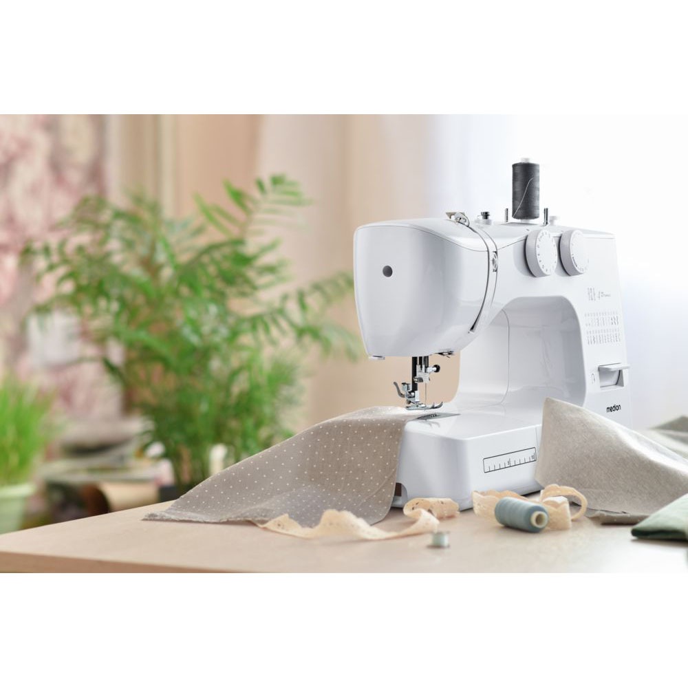 Medion® Freiarm-Nähmaschine »SM60 (MD 10689), 60 Stichmuster, Rückwärtstaste, 60 Watt Motorleistung«, 24 Programme, automatischer Einfädler, einstellbare Stichlänge und -breite, Nähloch