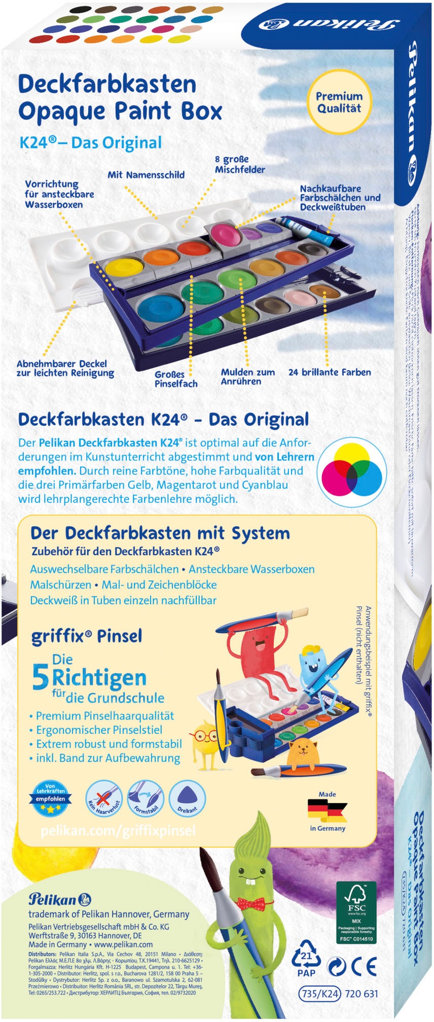 Pelikan Farbkasten »Deckfarbkasten, K24®«, Made in Germany