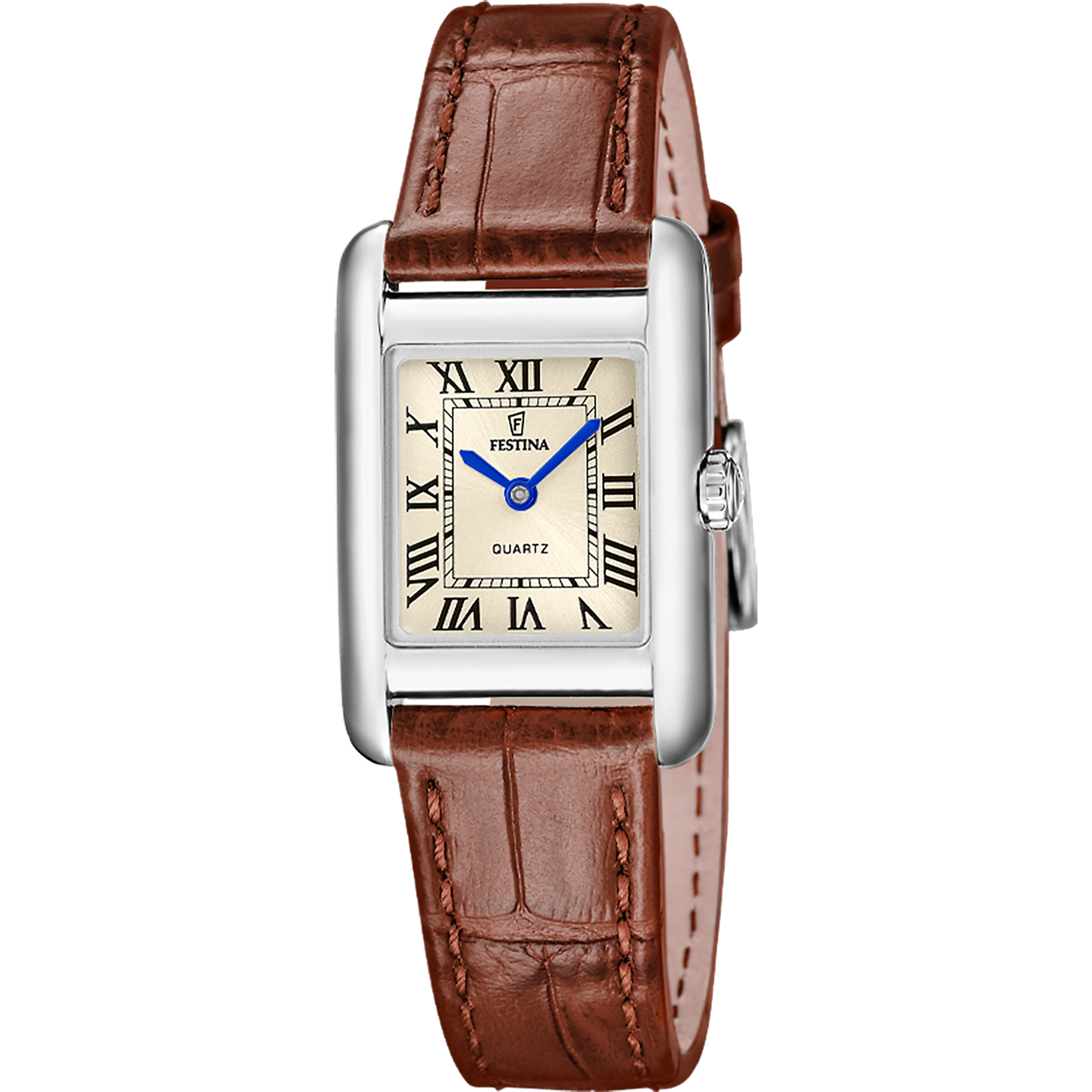 Festina Quarzuhr »On the Square« Armbanduhr, Damenuhr, Lederarmband, analog