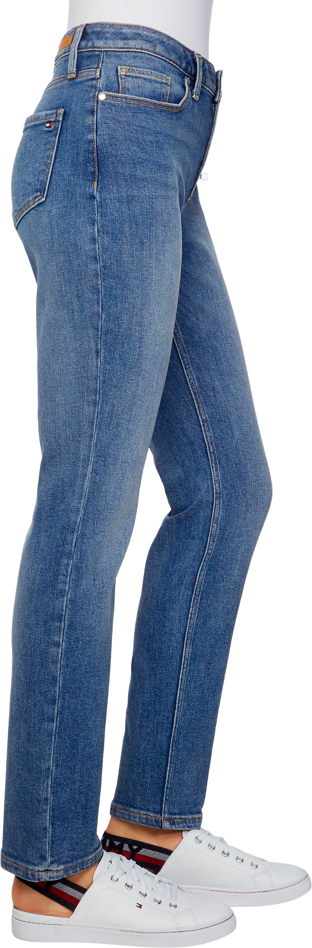 Tommy Hilfiger 5-Pocket-Jeans »ROME STRAIGHT RW IZZY«, Dezente Tommy  Hilfiger Logostickerei kaufen online bei OTTO