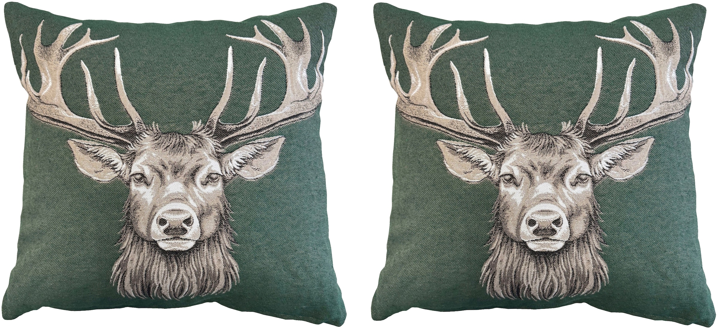 HOME WOHNIDEEN Kissenhülle »CIERVO« ohne Füllung, Gobelin, SET