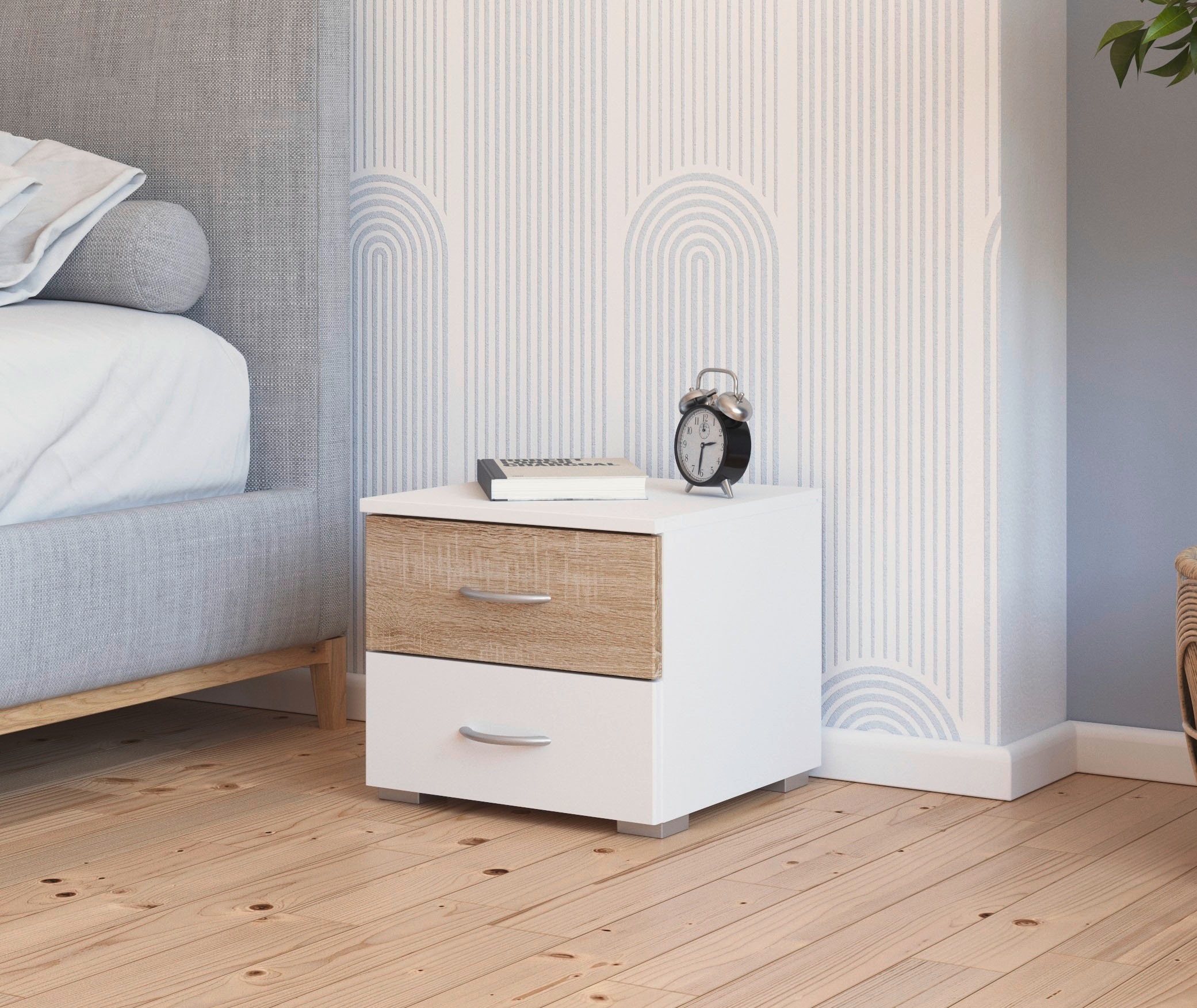 rauch Nachtkommode »Nachttisch Nachtkonsole Beistelltisch Kommode Sideboard NOOSA«, mit farblich abgesetzter Schublade MADE IN GERMANY