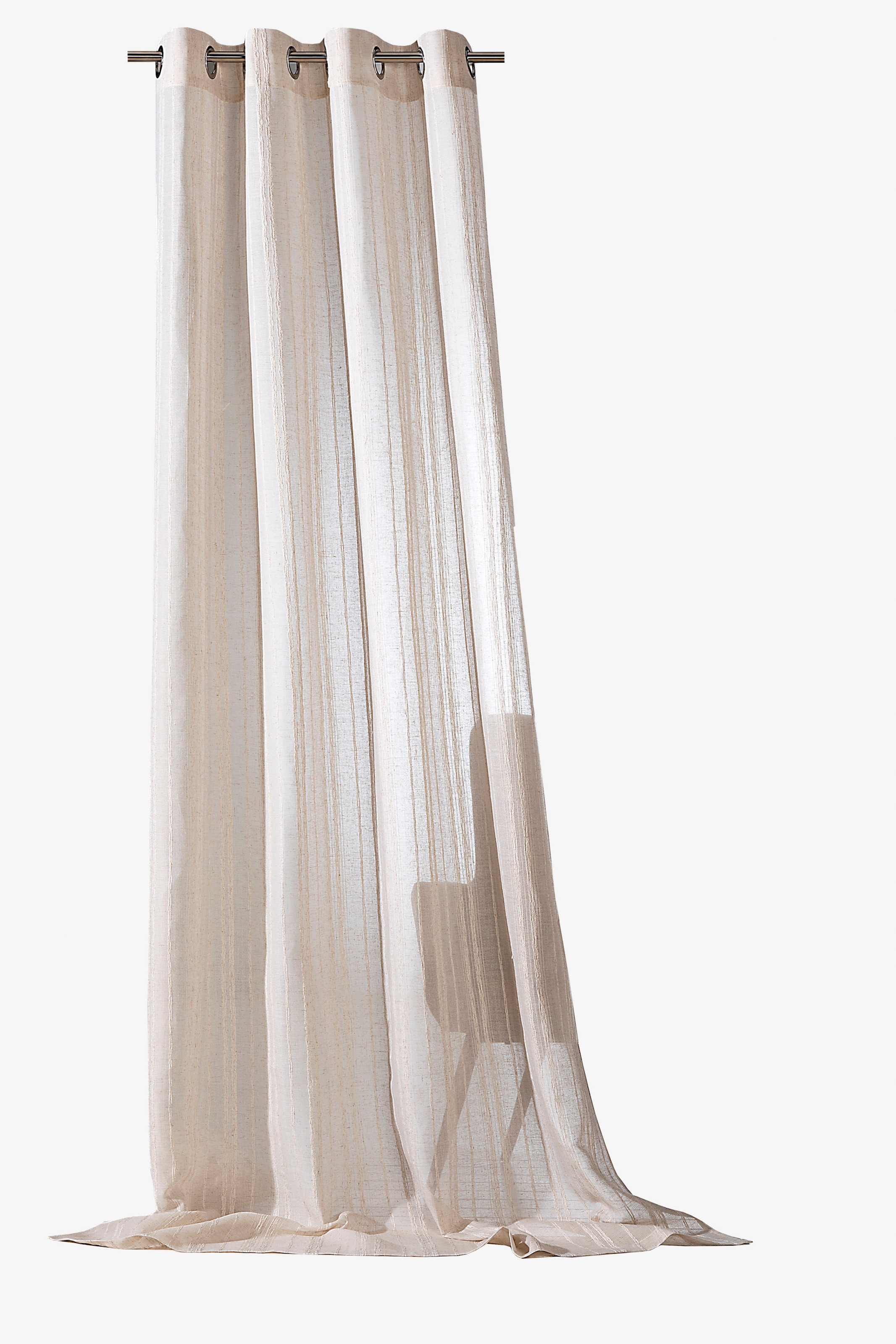 Weckbrodt Vorhang »Natural Linen«, (1 St.), Leinen-Optik, Längsstreifen, halbtransparent, Gardine, Store