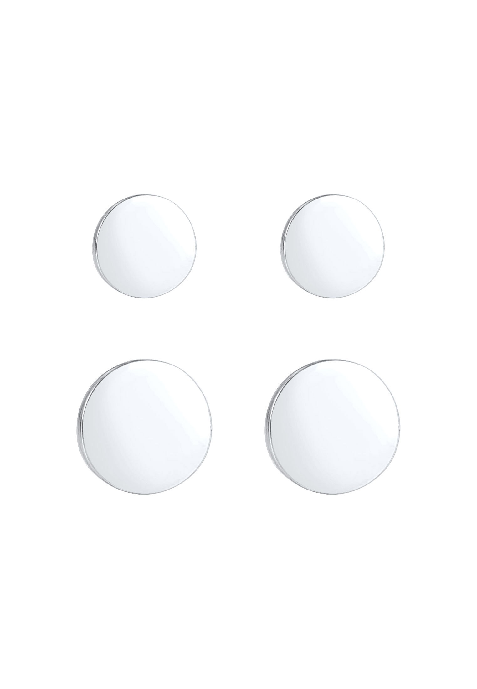 Elli Ohrstecker-Set »Ohrringe Disc Plättchen Kreis Basic 2er Set 925 Silber«