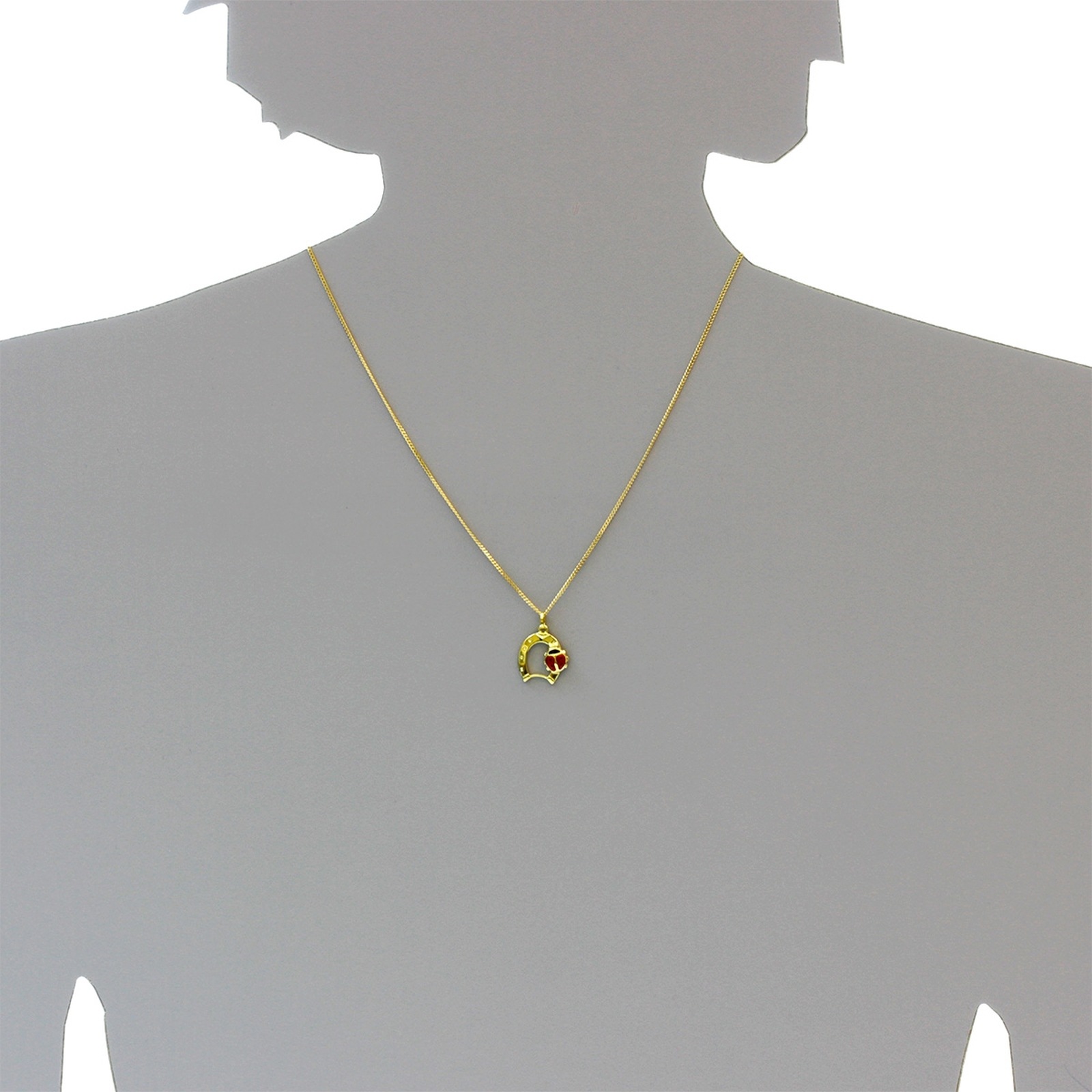 OSTSEE-SCHMUCK Kette und Anhänger Set »- Hufeisen mit Marienkäfer - Gold 333/000 -,«