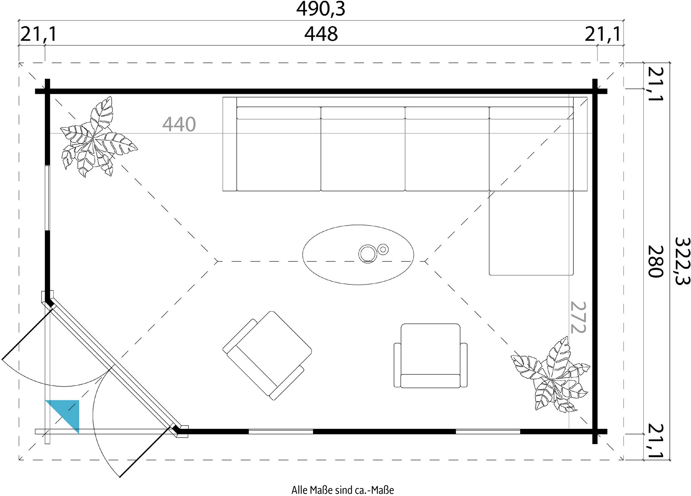 LASITA MAJA Gartenhaus »EDINBURGH«, (Set, inkl. Fussbodenbretter zum verlegen)