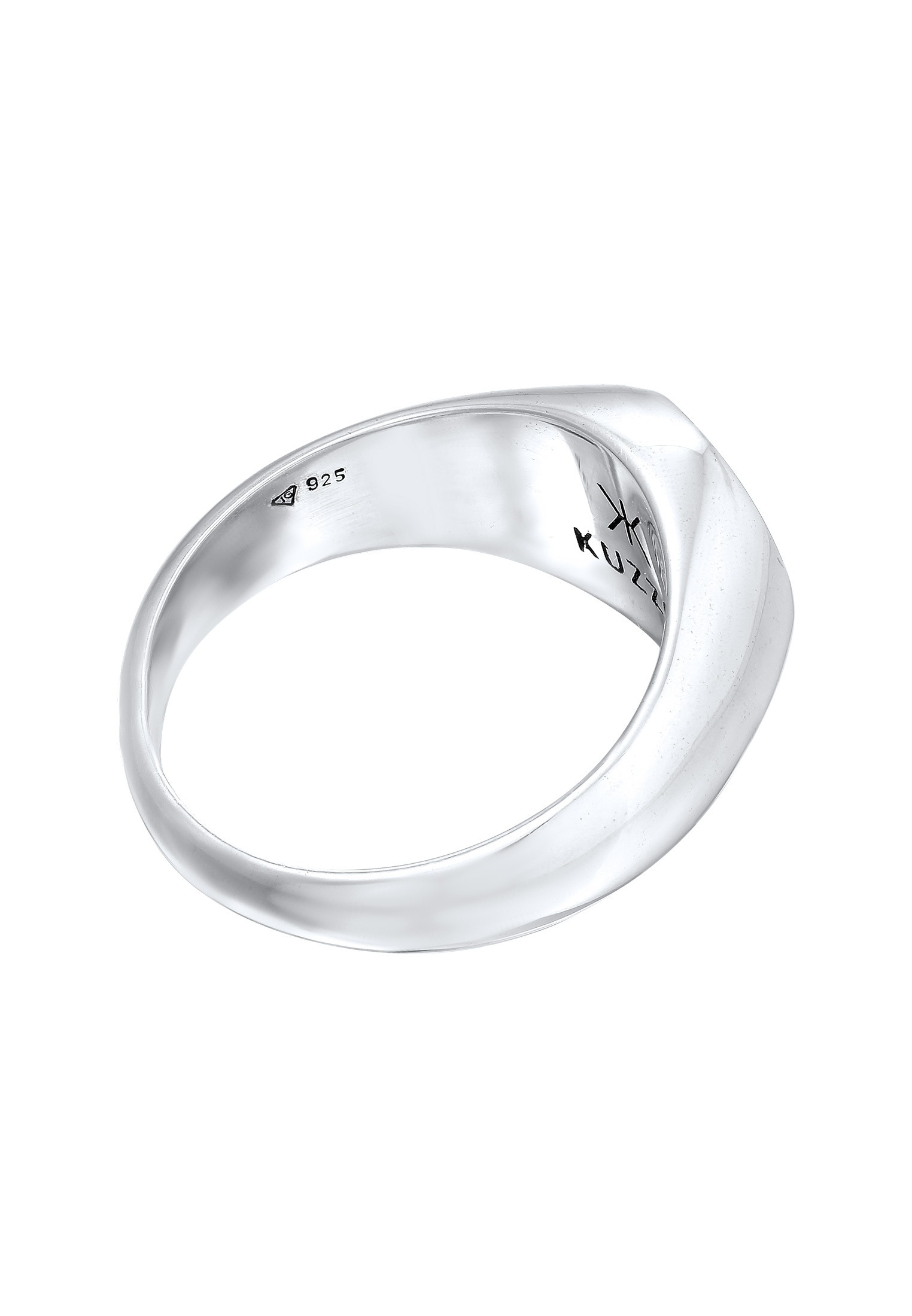 Kuzzoi Siegelring »Ring Herren Siegelring Smiling Emaille 925 Silber«