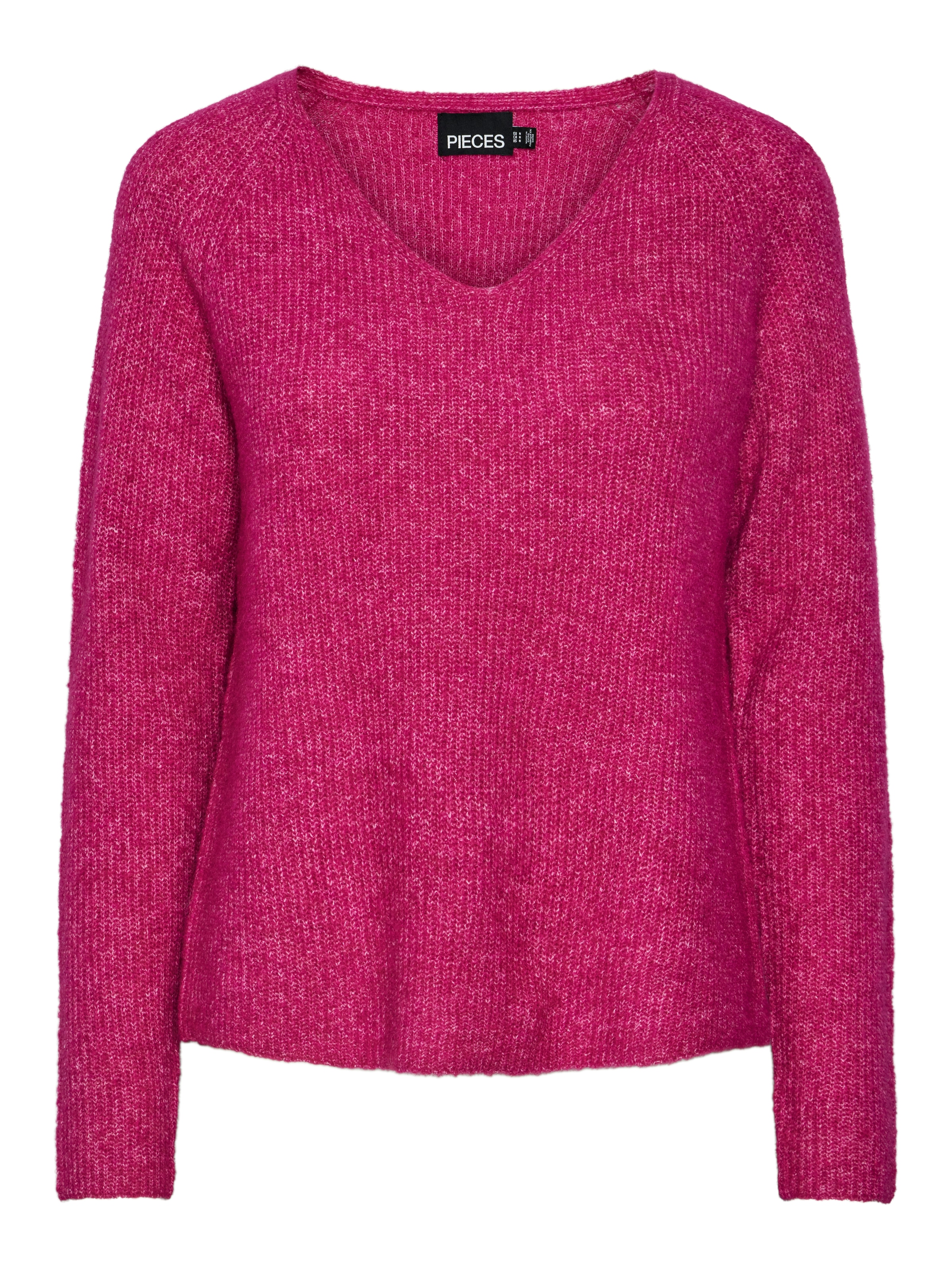 pieces V-Ausschnitt-Pullover »PCELLEN LS V-NECK KNIT NOOS BC«, mit Wolle