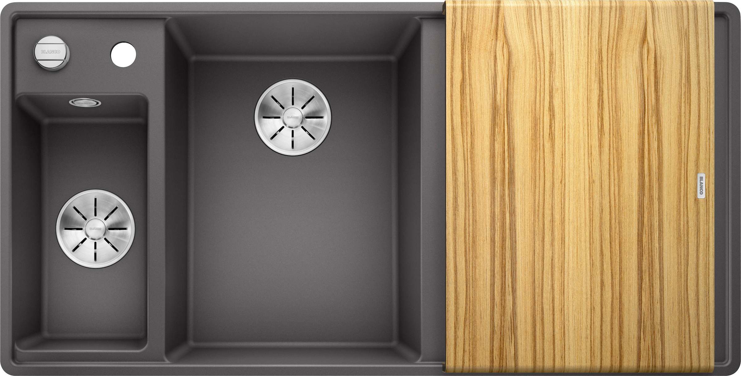Blanco Granitspüle »AXIA III 6 S-F« 1 Stk. tlg. inklusive Esche-Compound-Brückenschneidebrett und Multifunktionsschale