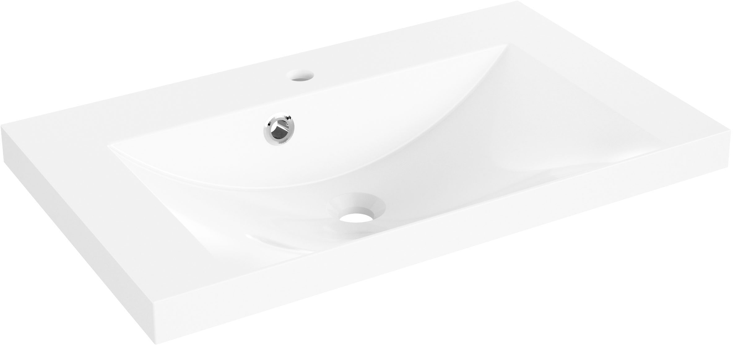 Saphir Badmöbel-Set »Quickset 945 Mineralmarmor-Waschtisch mit Unterschrank, 74 cm breit« 1 Stk. tlg.