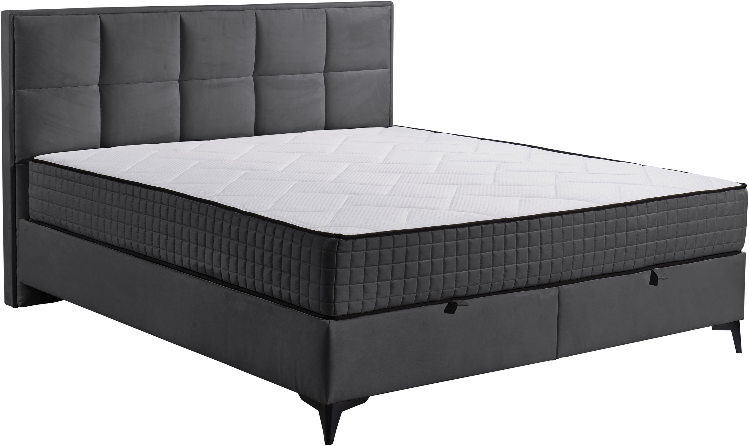 ED EXCITING DESIGN Boxbett »Monroe inkl. Bettkasten, erhältlich in den Breiten 160cm & 180cm« Duo-Matratze - feste Seite mit Kokosmatte