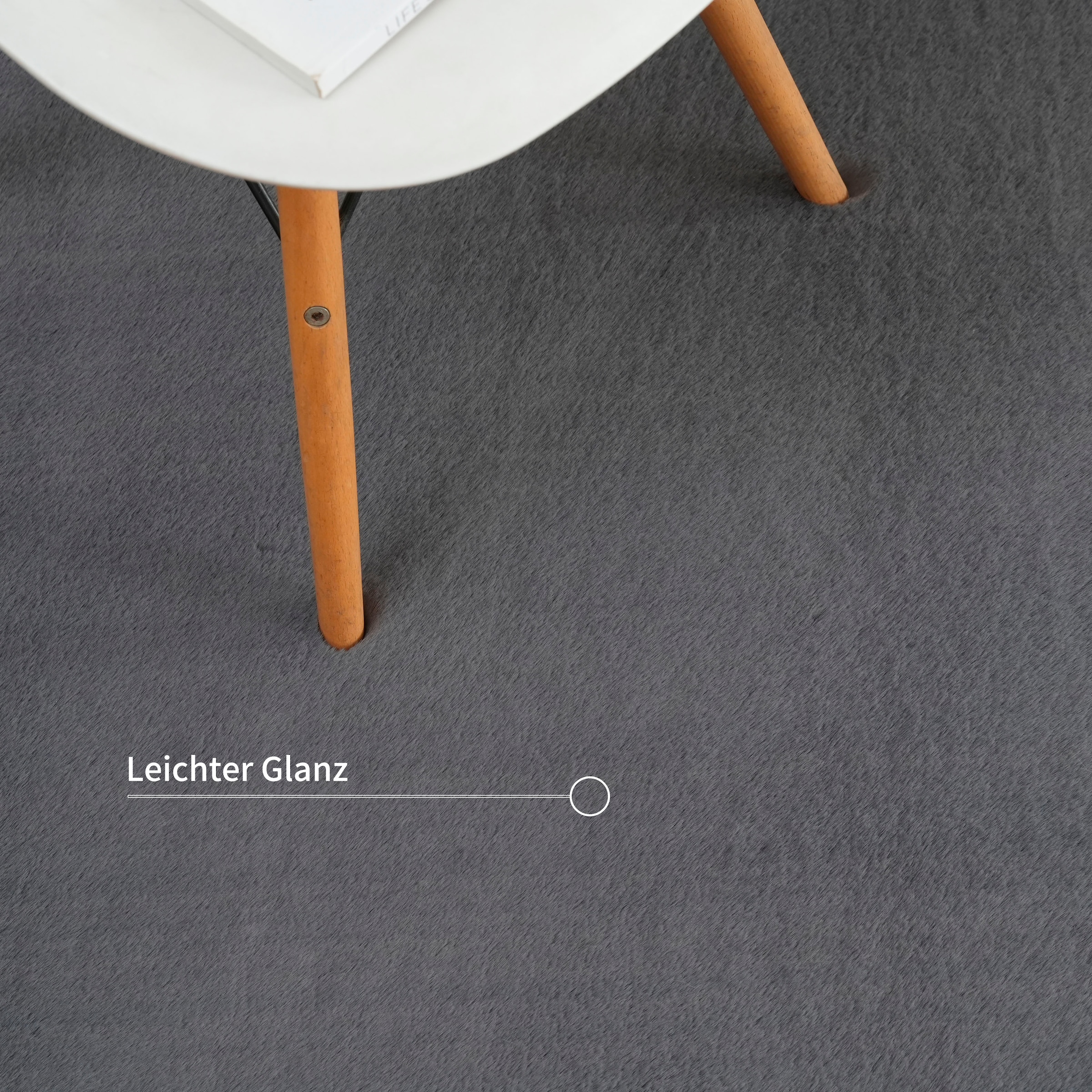 Bruno Banani Hochflor-Teppich »Rabbit 2 Bean, Kunstfell Teppich, Modern, besondere Form«, U-förmig, 25 mm Höhe, Kaninchenfell-Haptik, Microfaser, Wohnzimmer, Schlafzimmer, Esszimmer