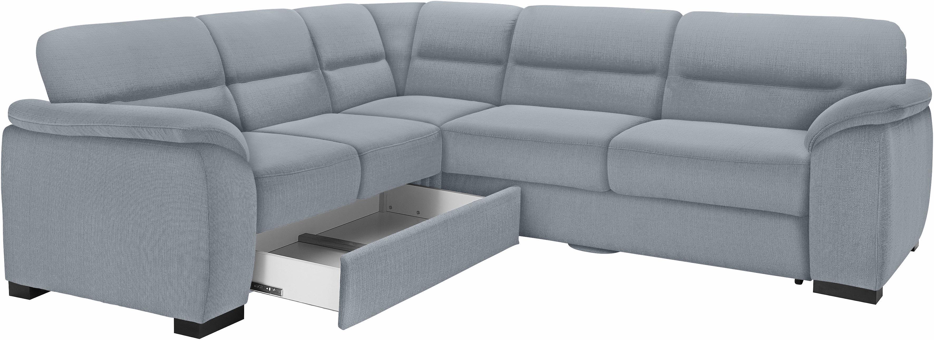sit&more Ecksofa "Montego L-Form, B: 255 cm" wahlweise mit Bettfunktion und Schubkasten