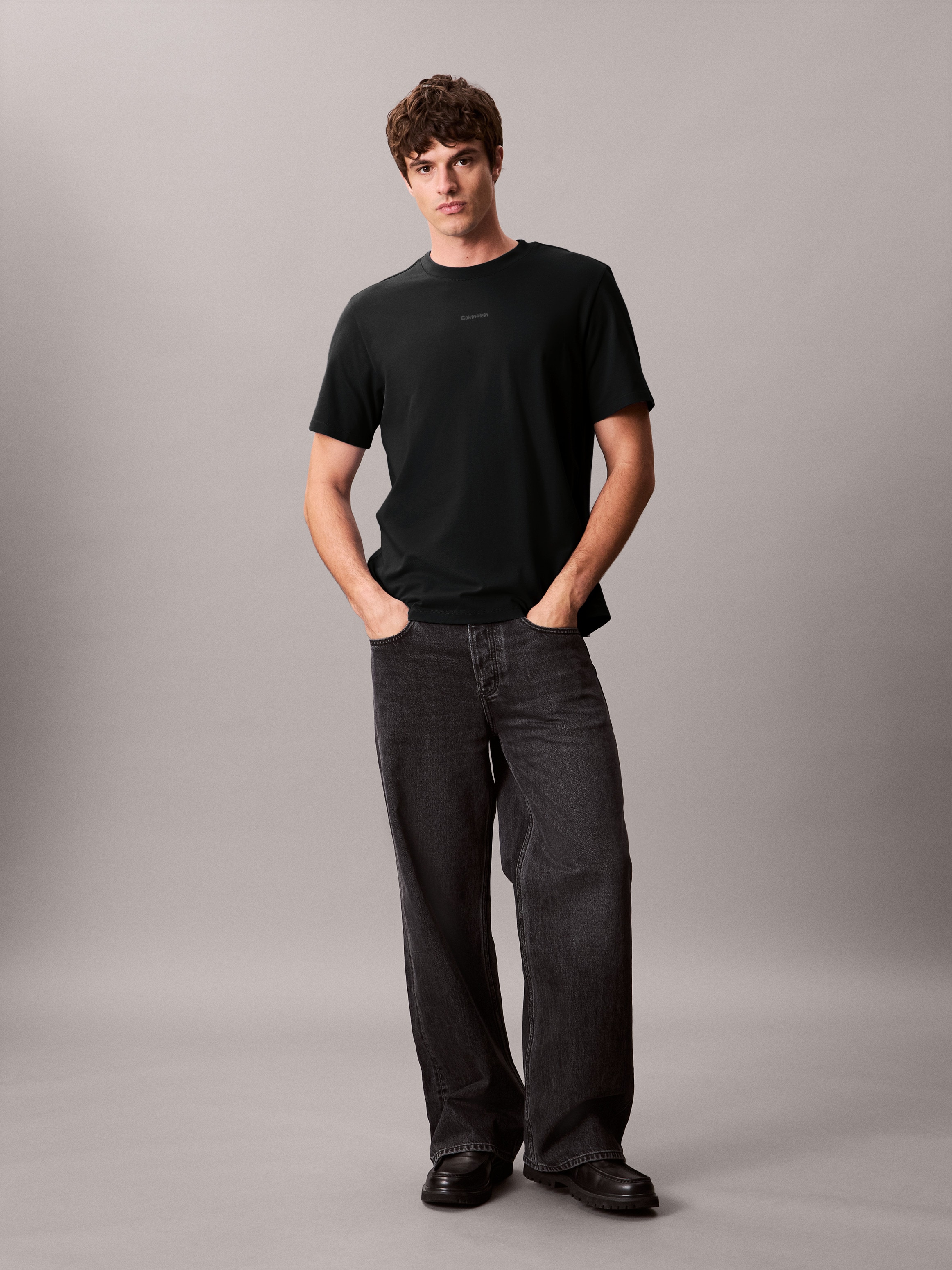 Calvin Klein T-Shirt »SS STRETCH PIQUE NANO EASY TEE«, Mit Rundhalsausschnitt