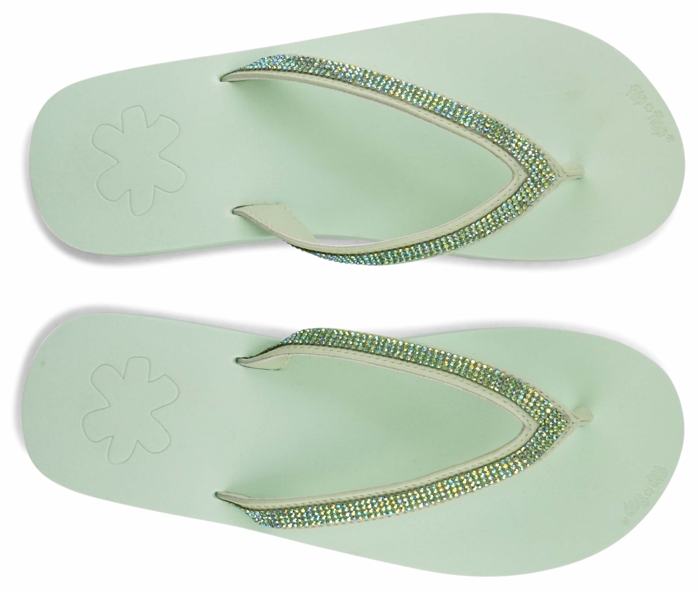 Flip Flop Zehentrenner »flip*«, Sommerschuh, Schlappen, Poolsildes mit funkelnden Riemchen