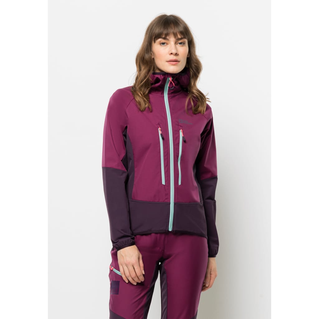 Jack Wolfskin Softshelljacke »ALPSPITZE HOODY W«, mit Kapuze