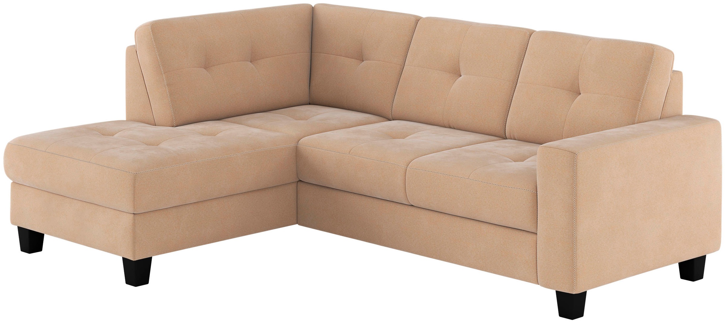 Places of Style Ecksofa »Varese«, Kreuznaht in beige