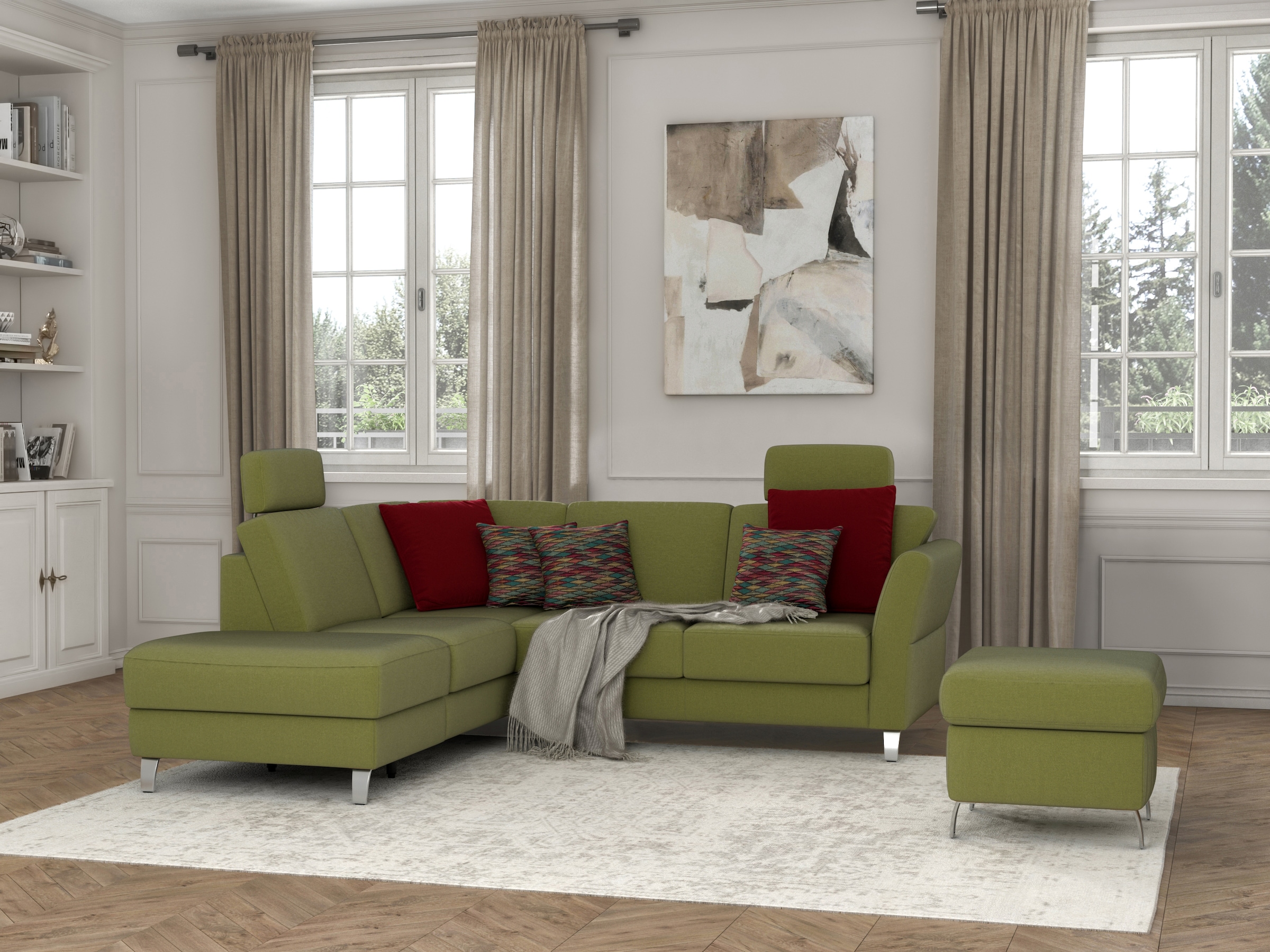 sit&more Ecksofa »Visby L-Form«, Wahlweise mit Bettfunktion und Stauraum, frei im Raum stellbar