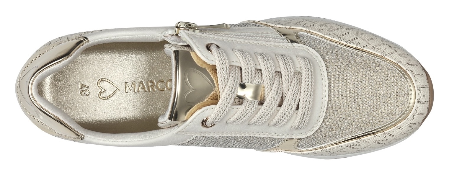 MARCO TOZZI Keilsneaker, Freizeitschuh, Halbschuh, Schnürschuh mit Logoprint