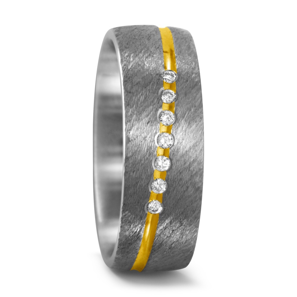 Partnerring Titan, 750/18 K Gelbgold Diamant 0.07 ct, TitanFactory