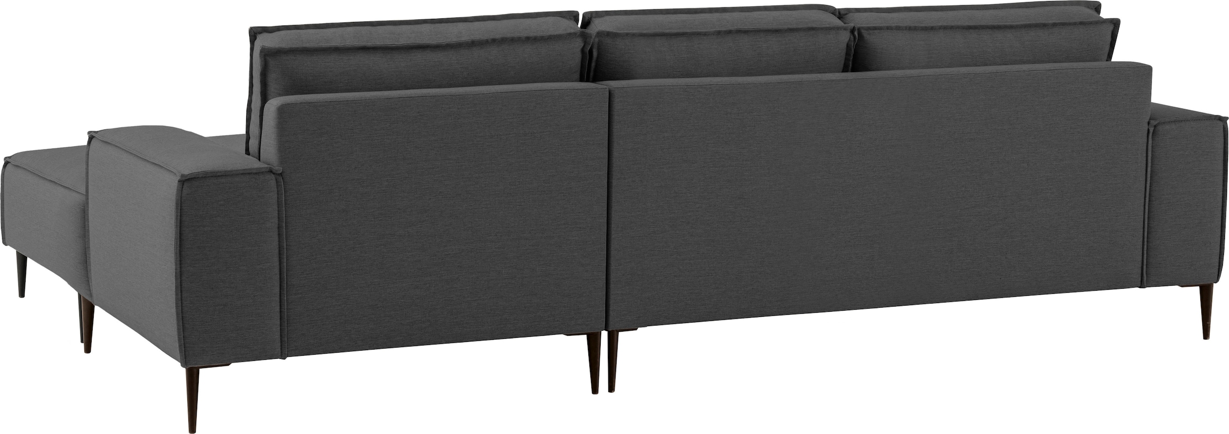 andas Ecksofa »TVINNU, L-Form, 275cm, in Cord und Flachgewebe«, wahlweise Recamiere rechts/links, schwarze Füße, bequemer Sitzkomfort