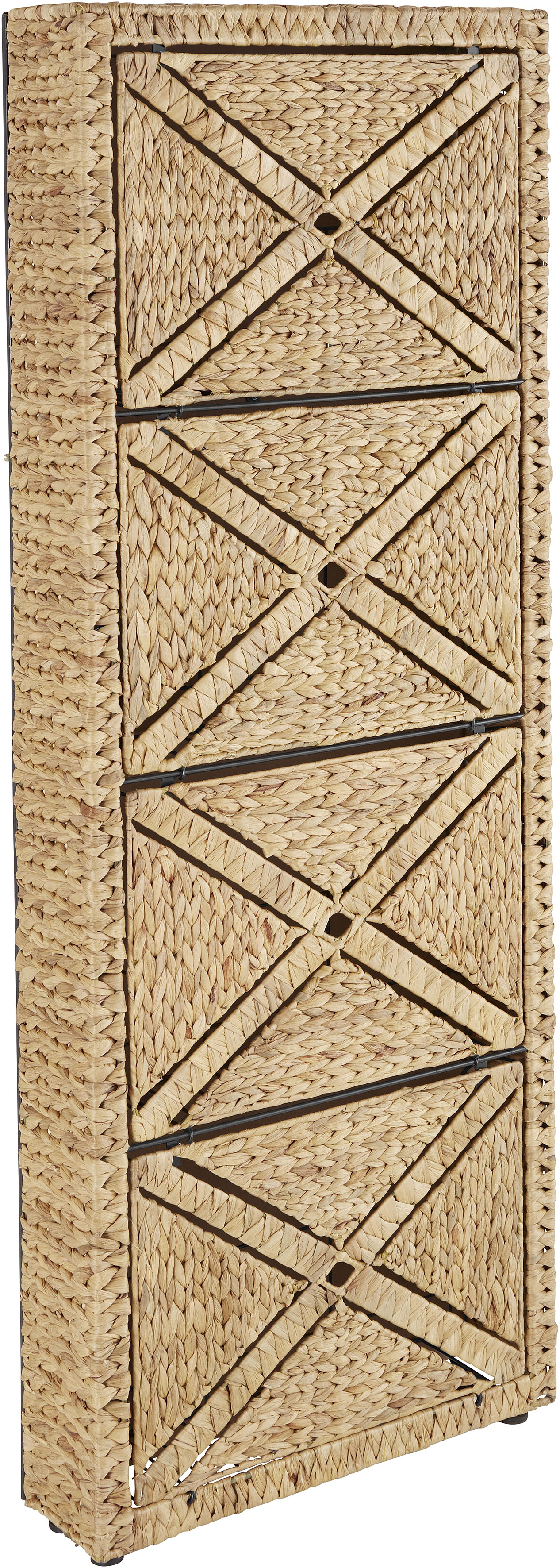 Home Affaire Schuhkipper »Schönerempfang« aus Wasserhyazinthengeflecht und einem Metallgestell in beige, Größe B/H/T: 58 cm x 154 cm x 17 cm