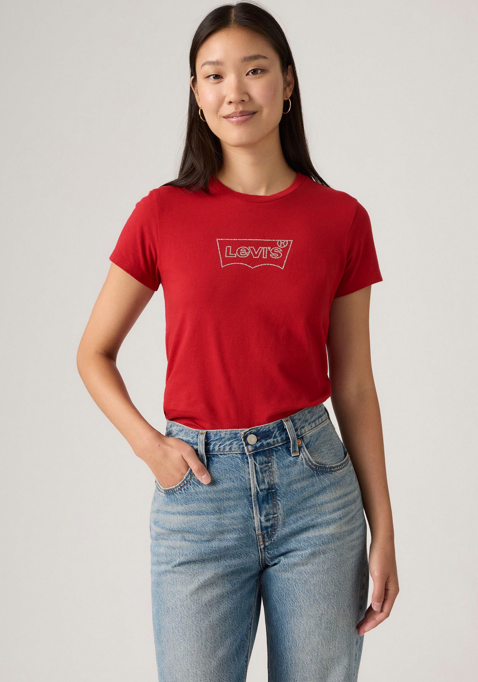 Levi's® Rundhalsshirt »THE PERFECT TEE«, mit Logo im Metallic-Holo Print