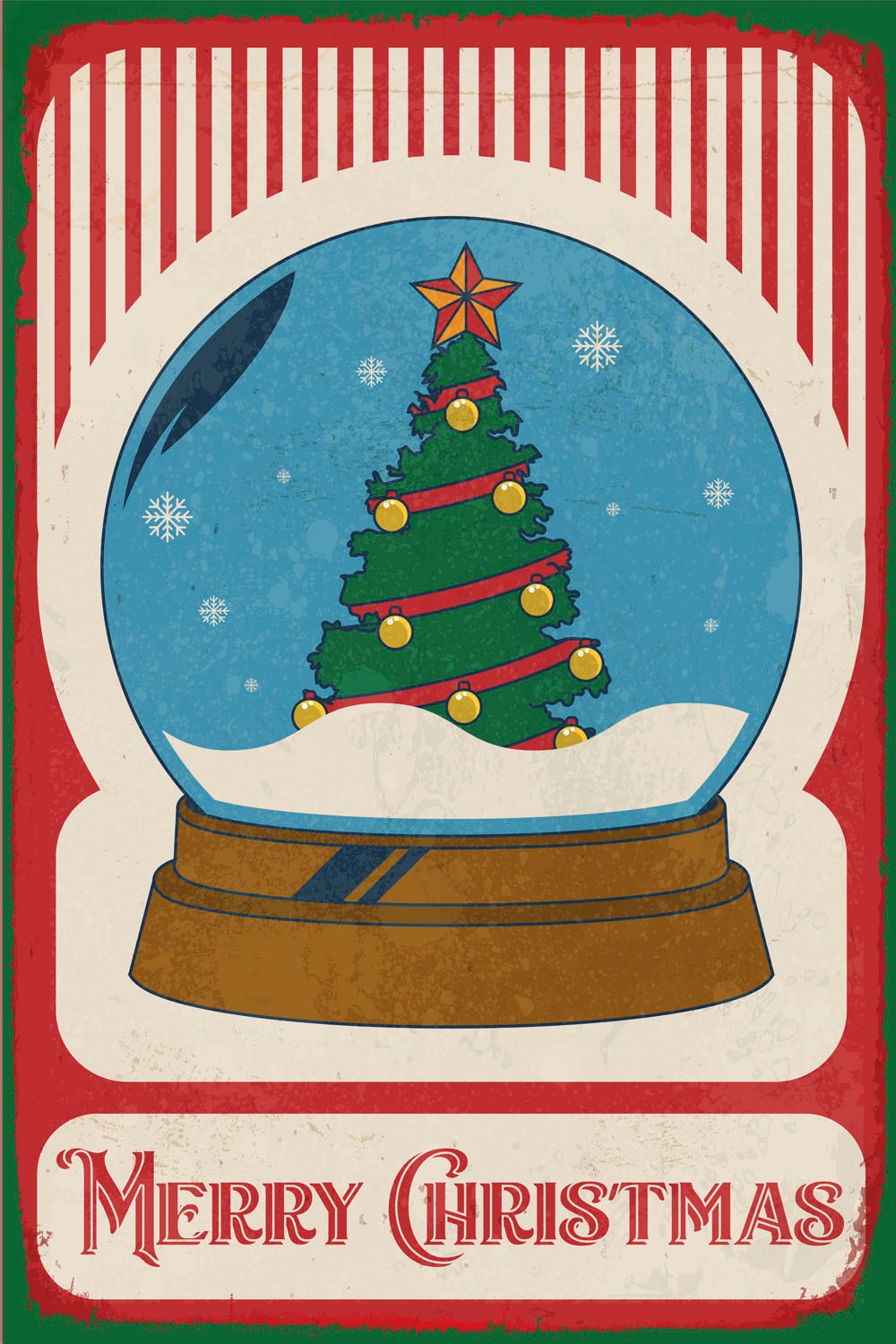 queence Metallbild »Merry Christmas Snow Globe« 1 Stk. tlg. Stahlschilder