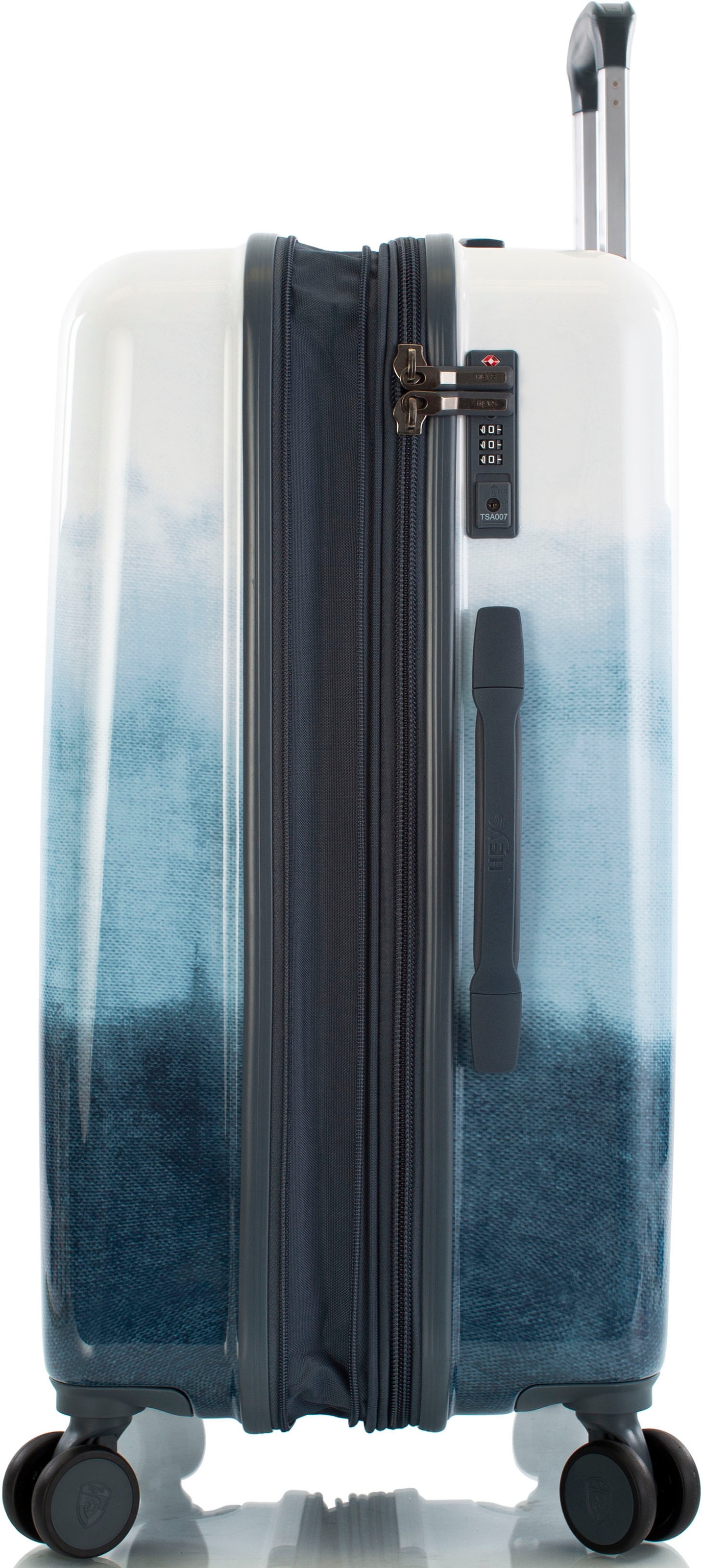 Heys Hartschalen-Trolley »Tie-Dye blau, 66 cm«, 4 Rollen, Hartschalen-Koffer Reisegepäck TSA Schloss Volumenerweiterung