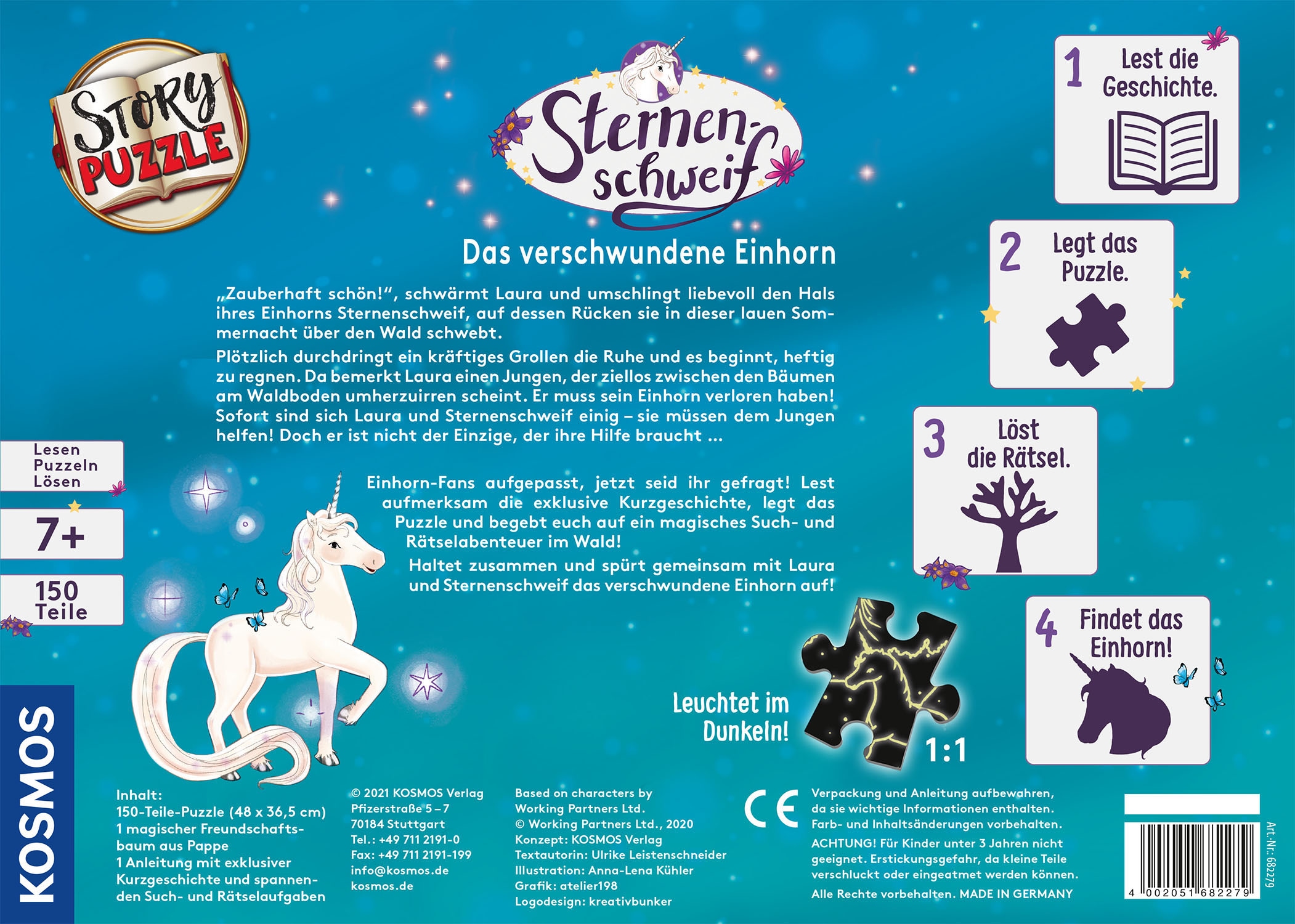 Kosmos Puzzle »StoryPuzzle, Sternenschweif, Das verschwundene Einhorn«, Made in Germany