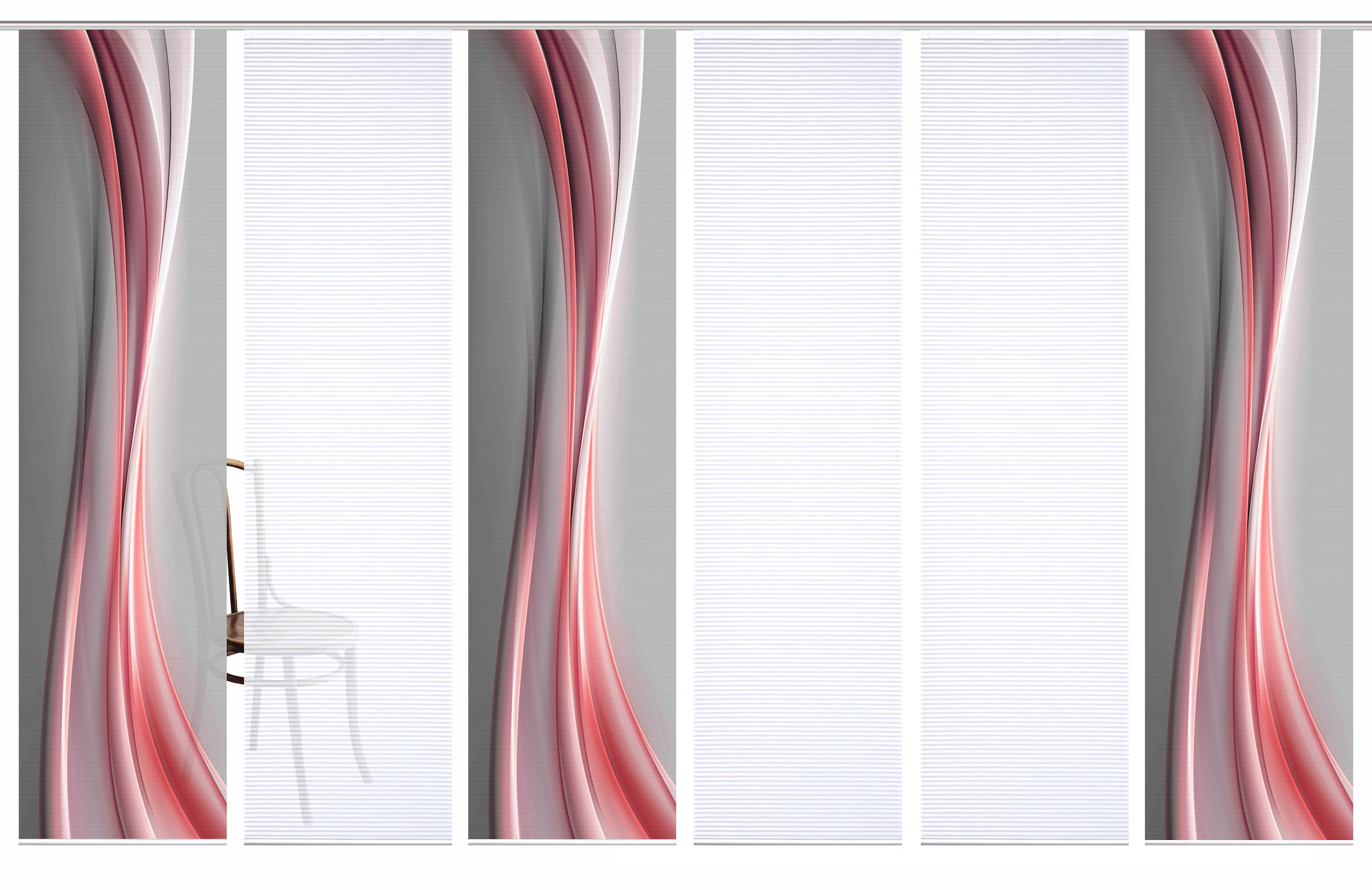 HOME in green Schiebegardine »ELANIA« Paneelwagen 6 Stk. tlg. SET DIGITALDRUCK,BAMBUSOPTIK RECYCELT