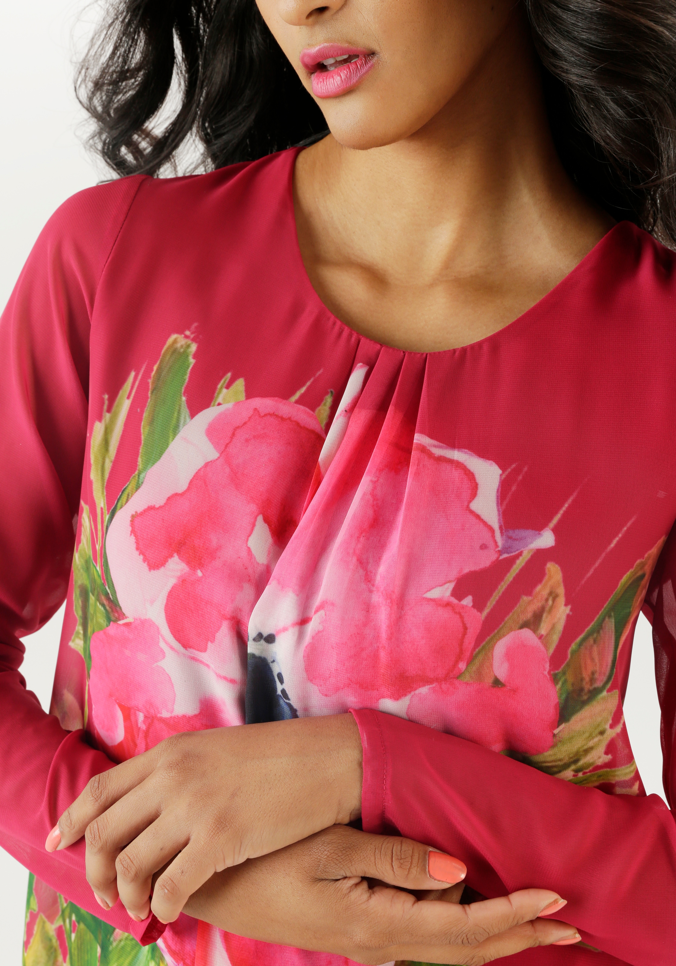 Aniston SELECTED Schlupfbluse, mit blickdichtem Jerseyfutter - NEUE KOLLEKTION