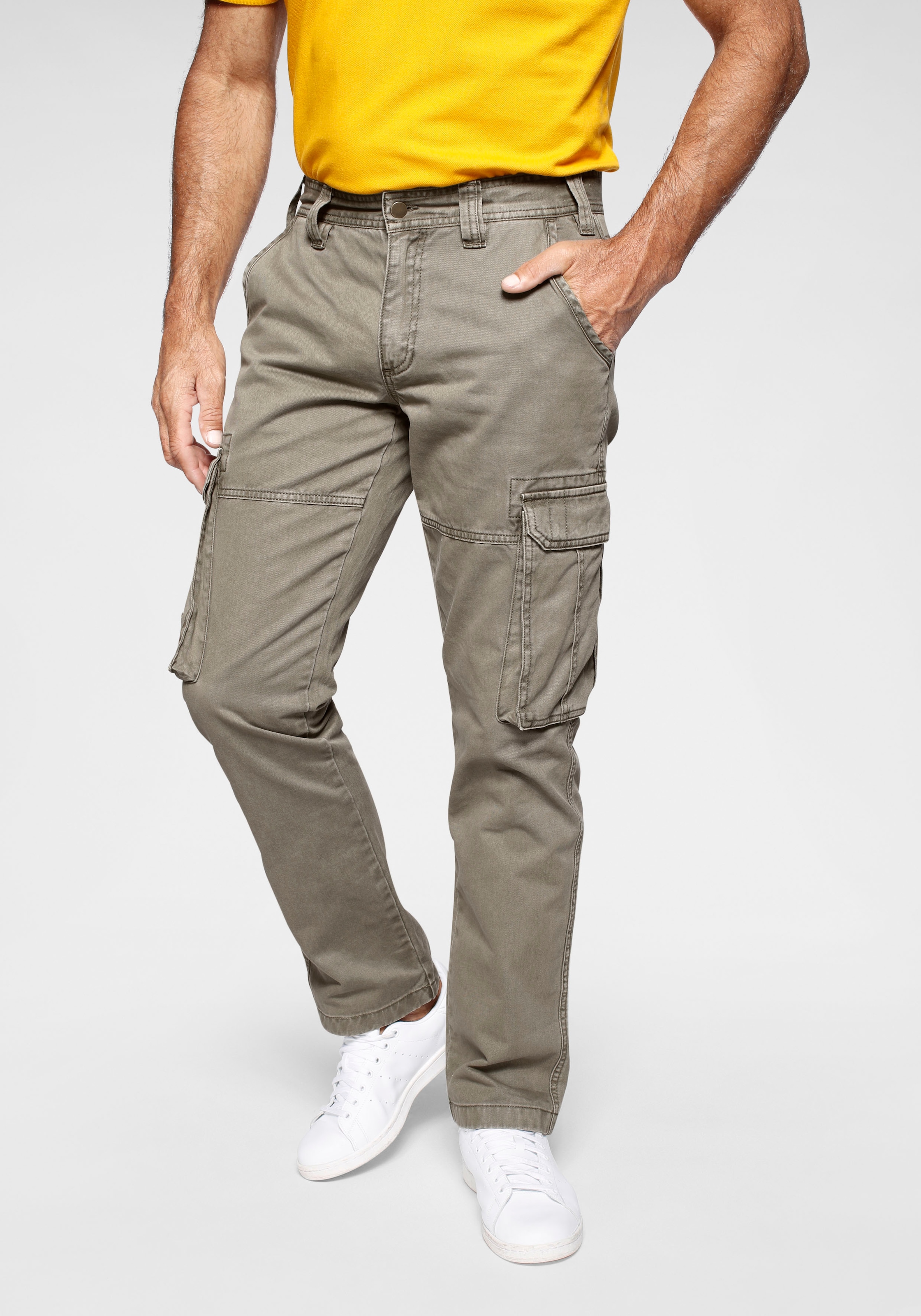 Chinohose »BHTromp« lange Hose mit Lederapplikationen an der Tasche OTTO Herren Kleidung Hosen & Jeans Lange Hosen Cargohosen 