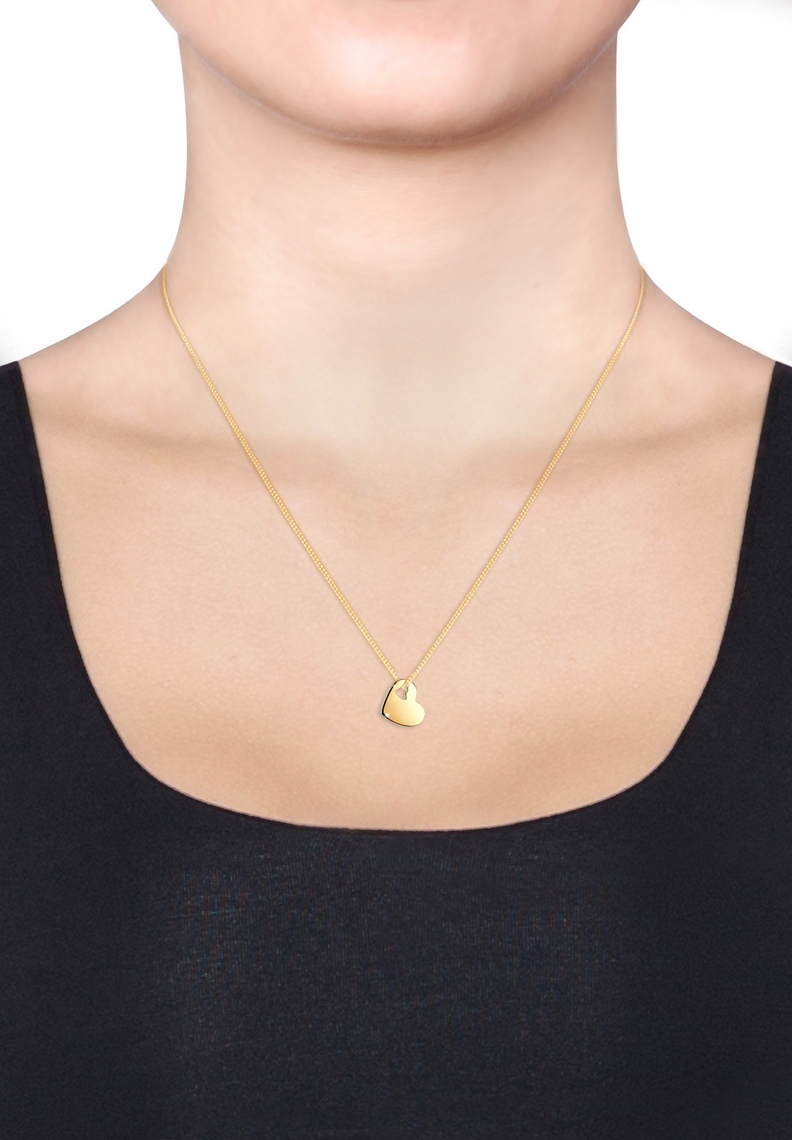 Elli Kette mit Anhänger »Halskette Herz 925 Sterling Silber vergoldet«